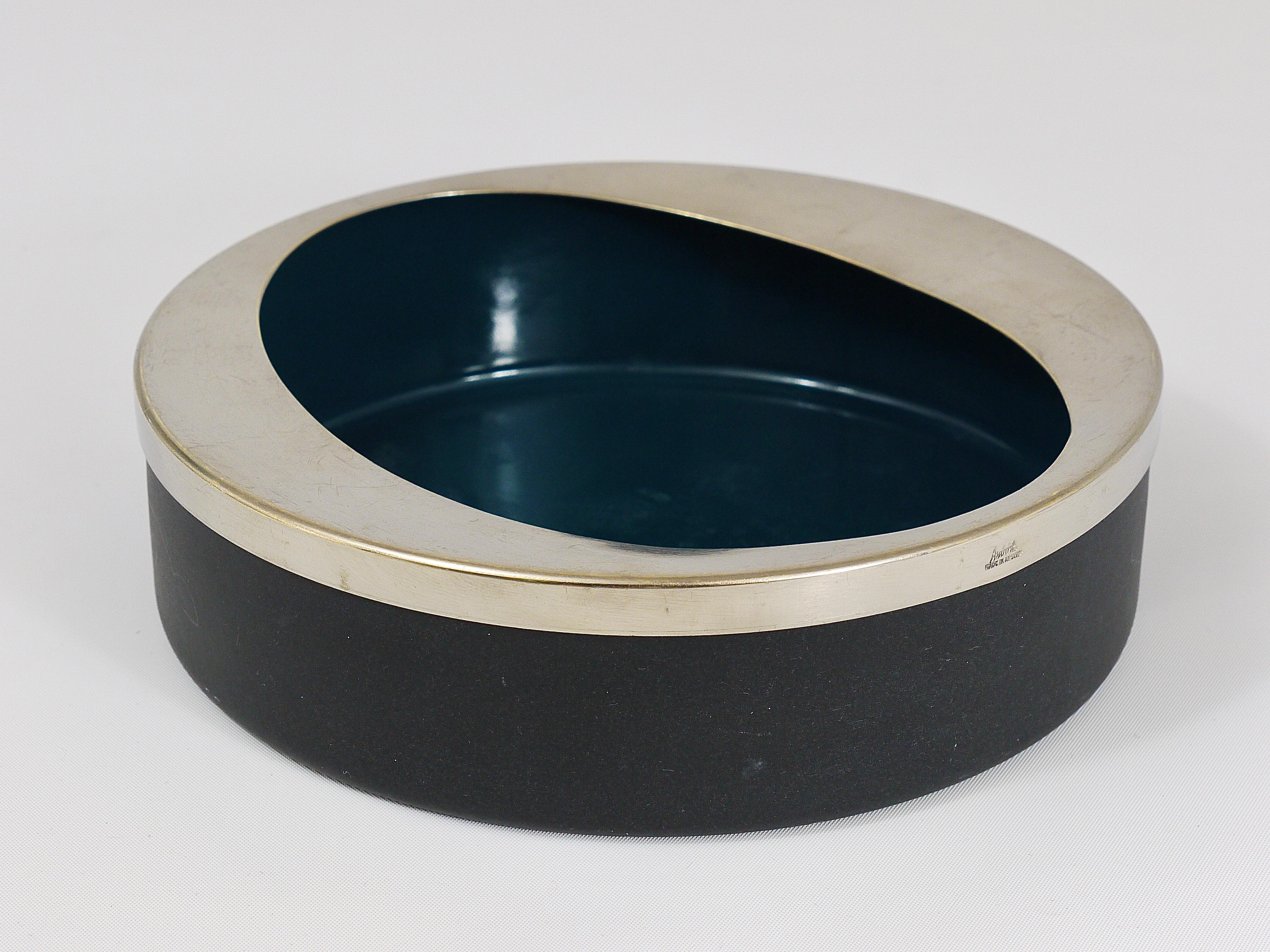 Rare Large Carl Aubock Enameled Midcentury Ashtray, Austria, 1960s 3