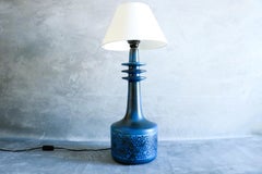 Seltene große Keramik-Tischlampe von René Maurel, Frankreich Ära Capron, Jouve, Ruelland