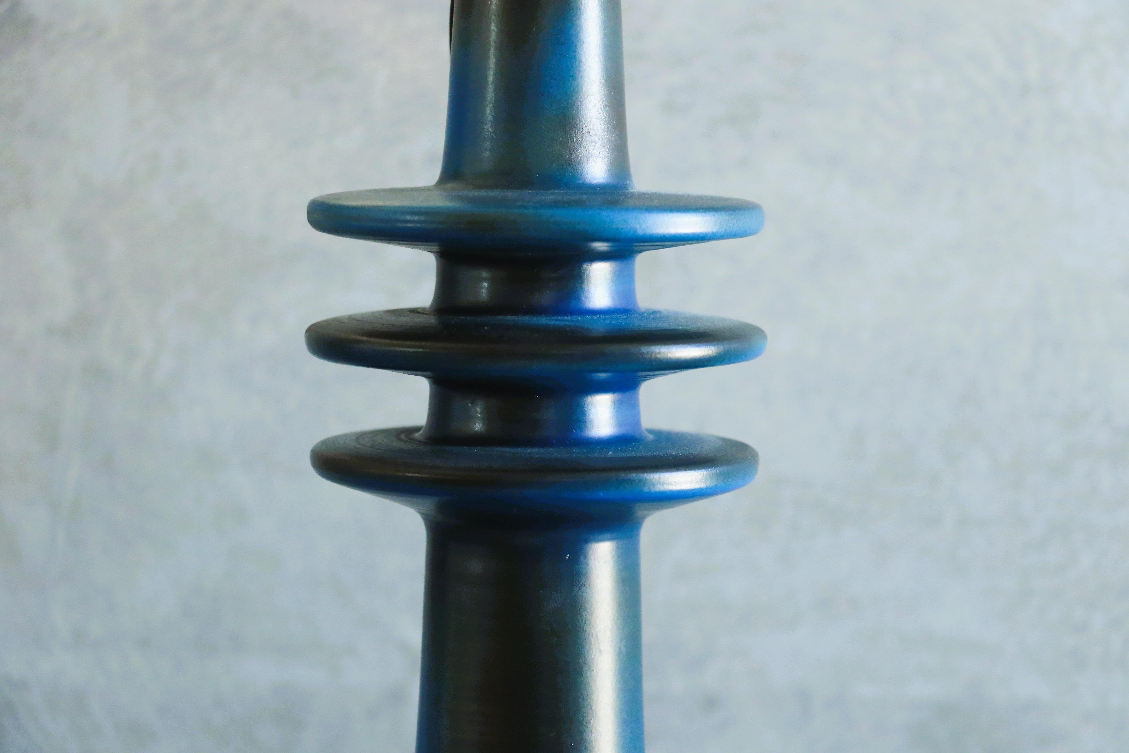 Rara grande lampada da tavolo in ceramica di René Maurel, Francia era Capron, Jouve, Ruelland In condizioni buone in vendita a Camblanes et Meynac, FR