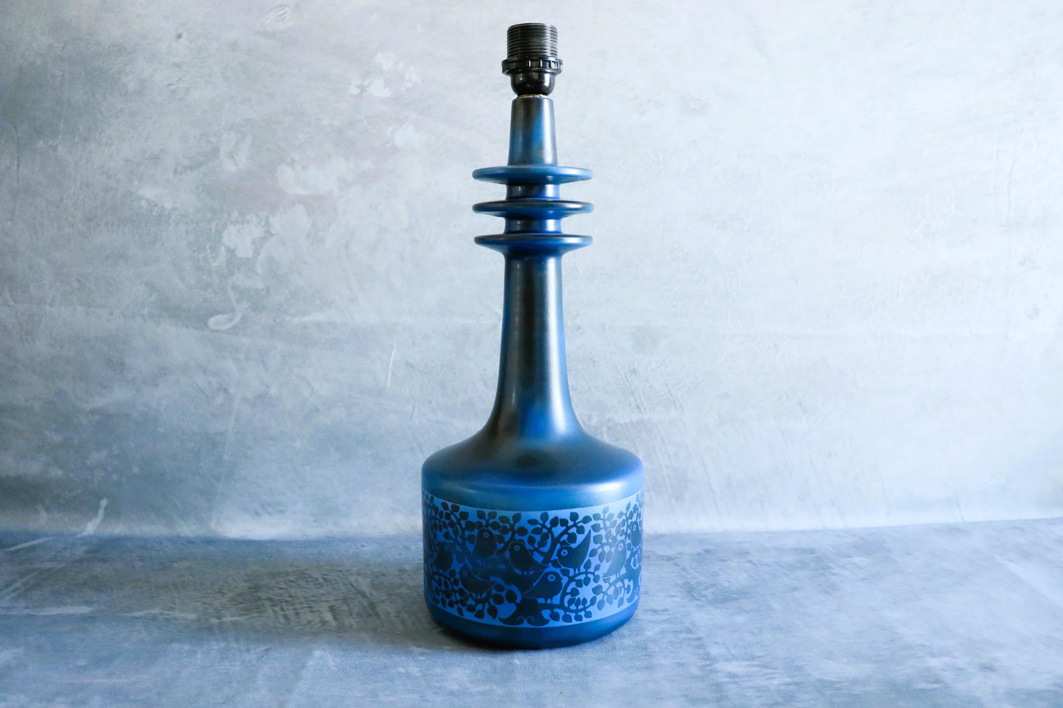 XX secolo Rara grande lampada da tavolo in ceramica di René Maurel, Francia era Capron, Jouve, Ruelland in vendita