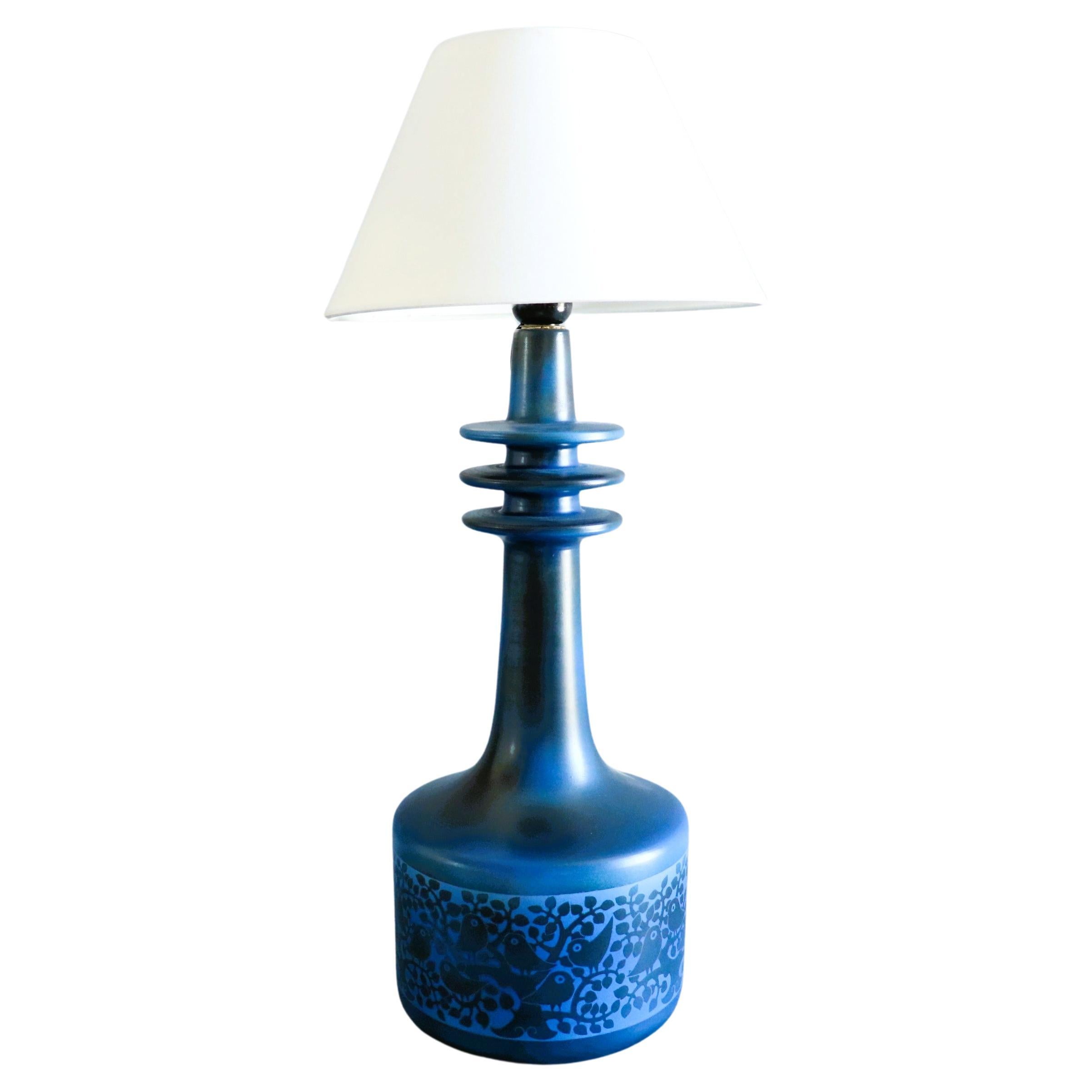 Rare grande lampe de table en céramique de René Maurel, France ère Capron, Jouve, Ruelland