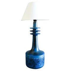 Rare Large Ceramic Table Lamp by René Maurel, France era Capron, Jouve, Ruelland