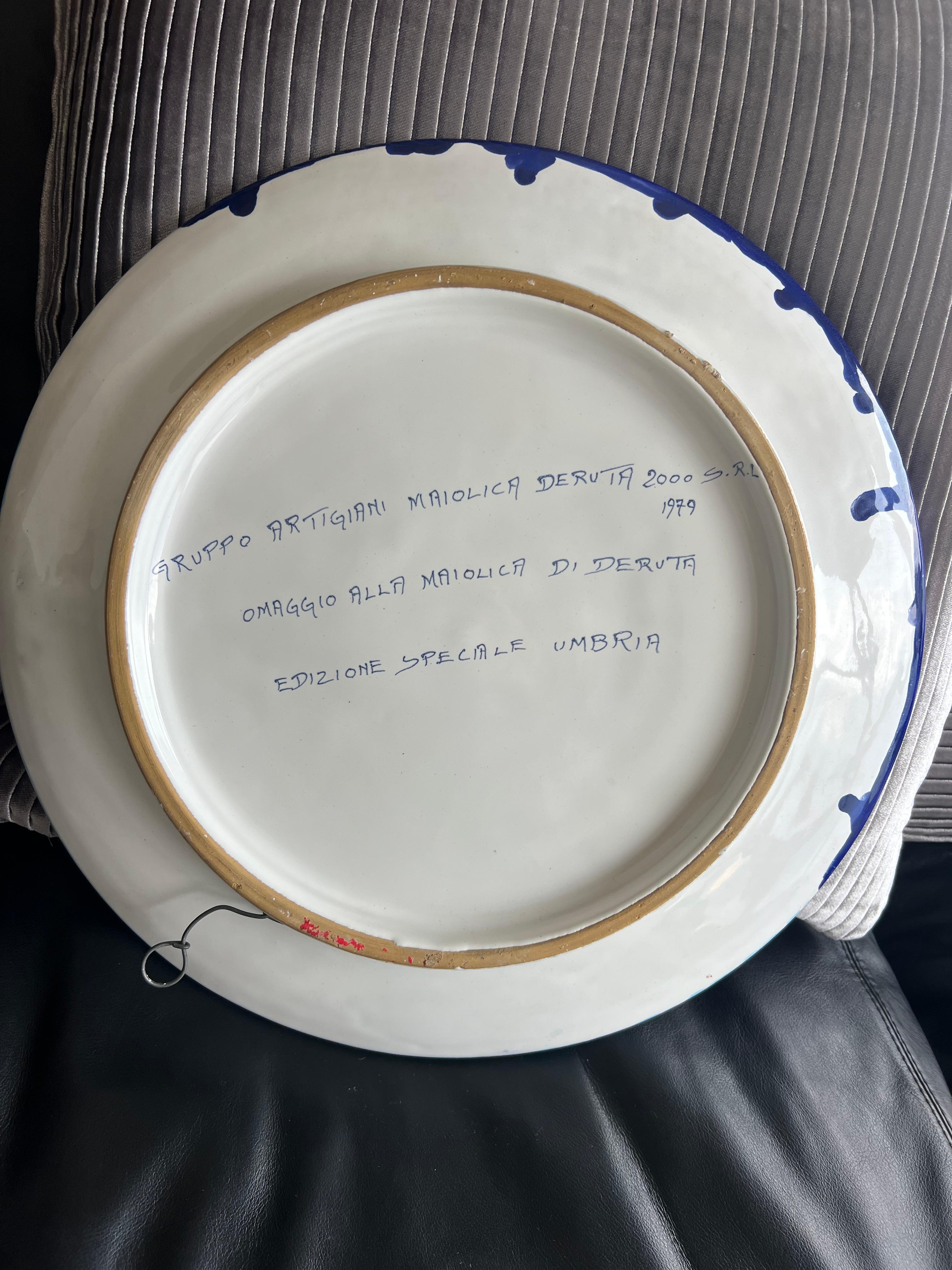 Seltene große Keramik-Tablett -Platte Mittelstück Hand gemalt Keramik Mario Schifano im Angebot 6