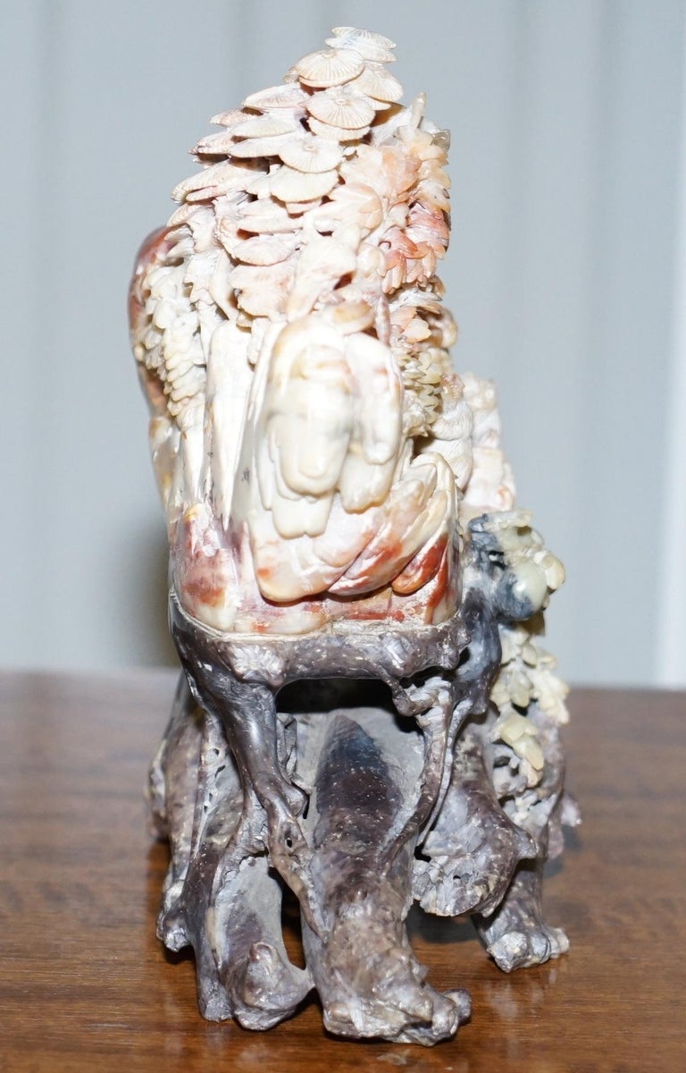 Rare large Chinese Export Circa 1900 Shoushan Stone Sculpture Pandas