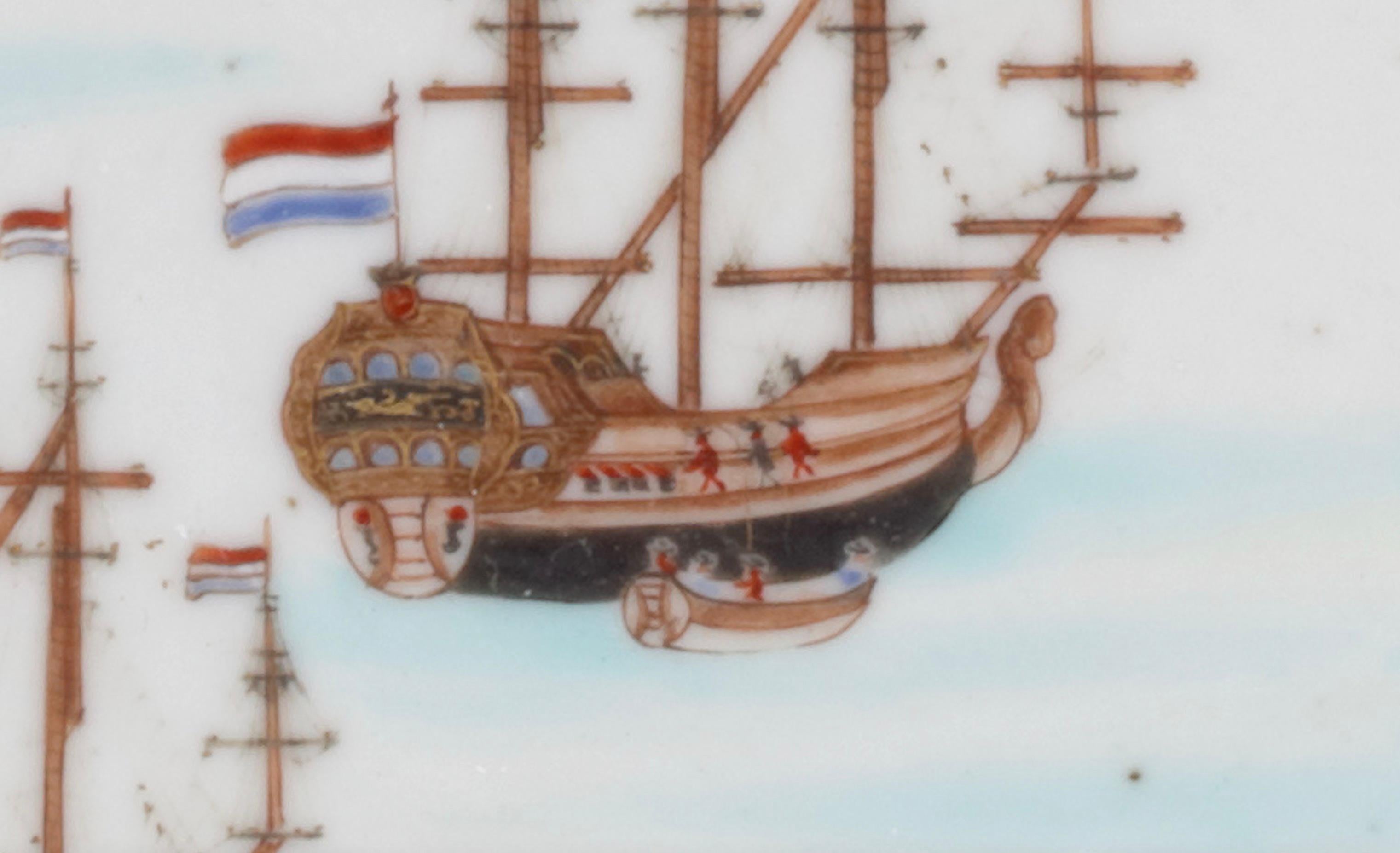 Seltener großer chinesischer Export-Porzellan „Table Bay“ Cape of Good Hope-Schale aus Porzellan, um 1740 (Chinesisch) im Angebot