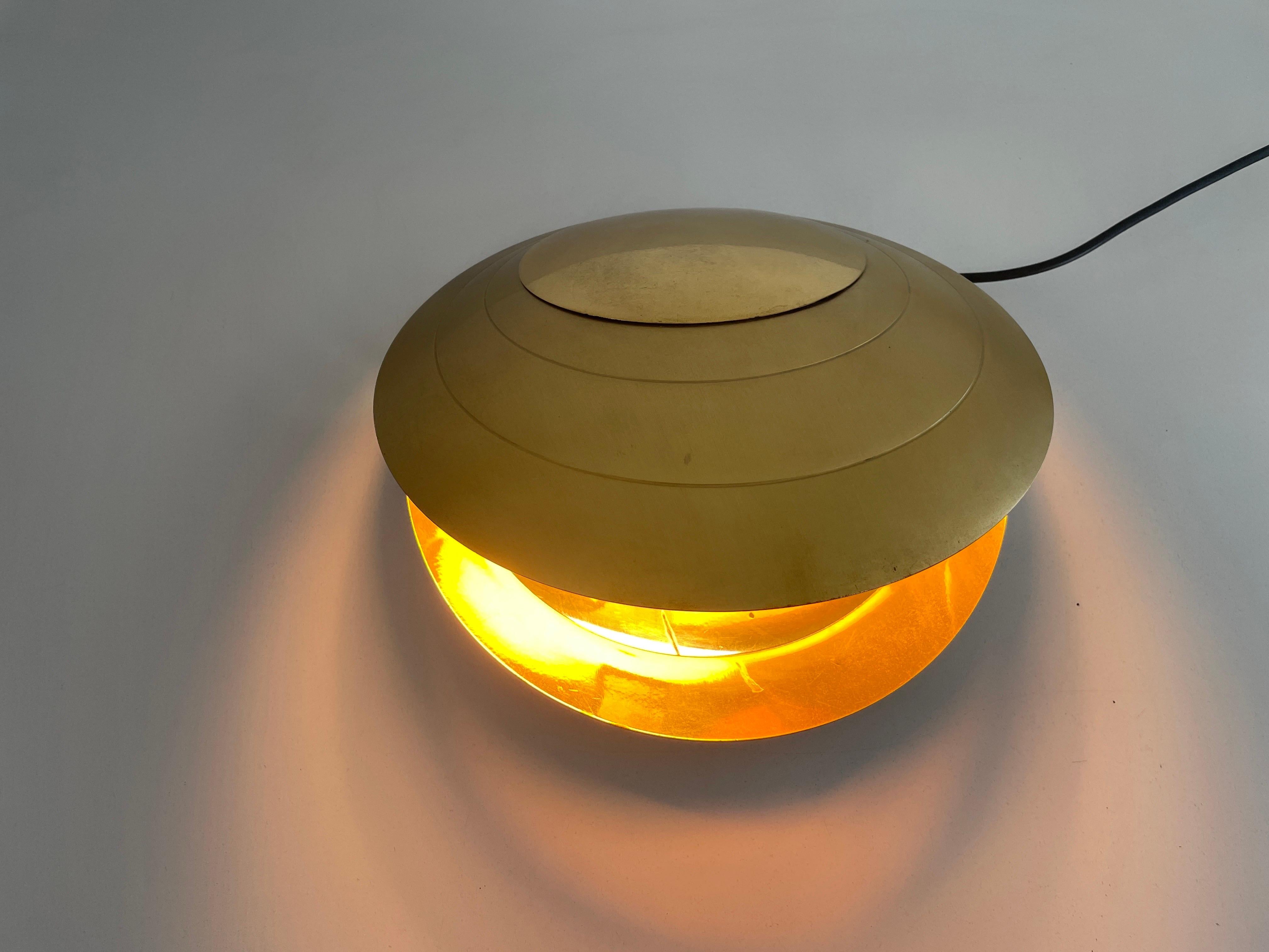 Rare Large Clam Shell Design Brass Table Lamp by Angelo Brotto, 1960s, Italy For Sale 12