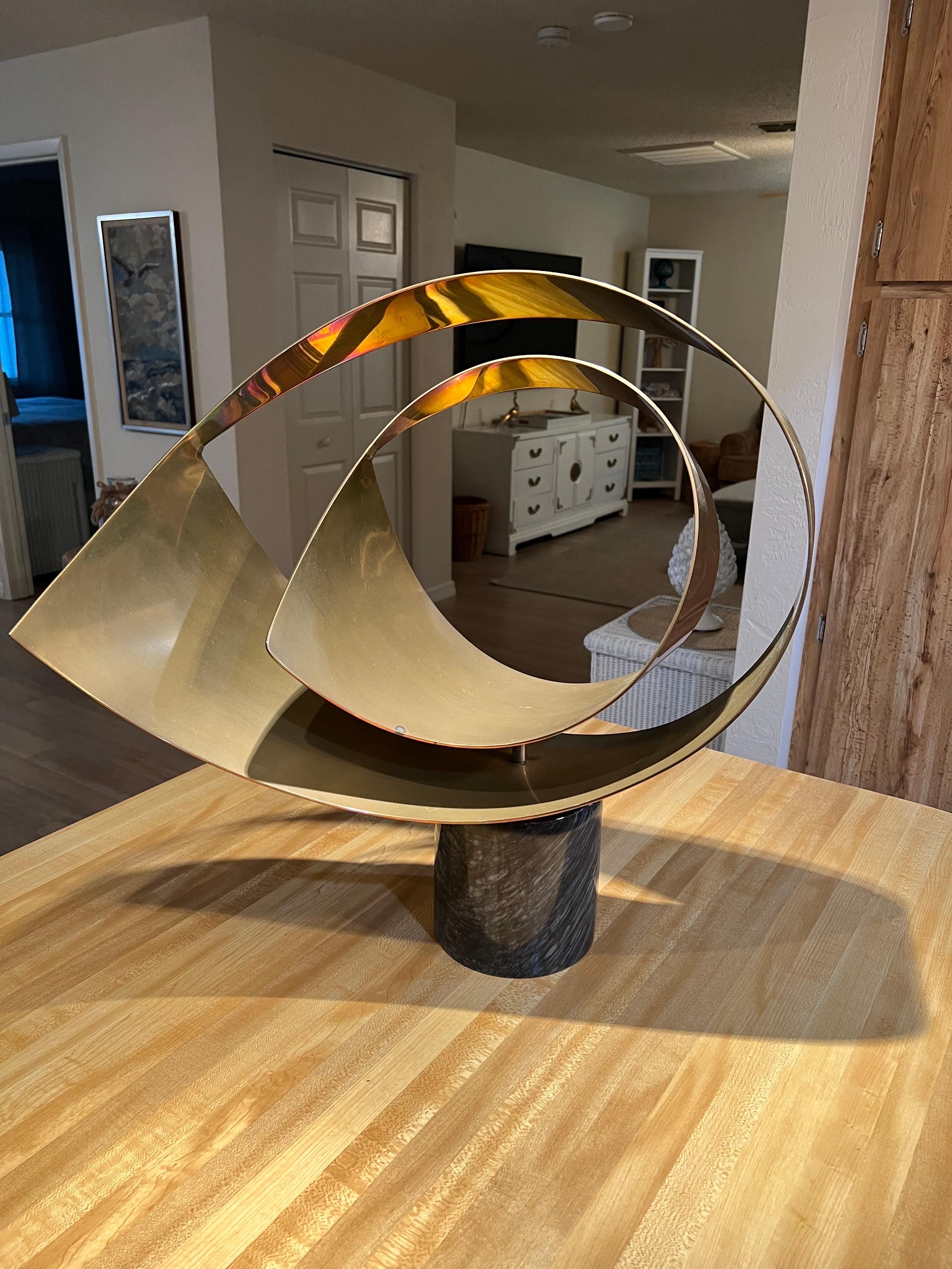 Rara scultura astratta in ottone di grandi dimensioni di Curtis Jere in vendita 5