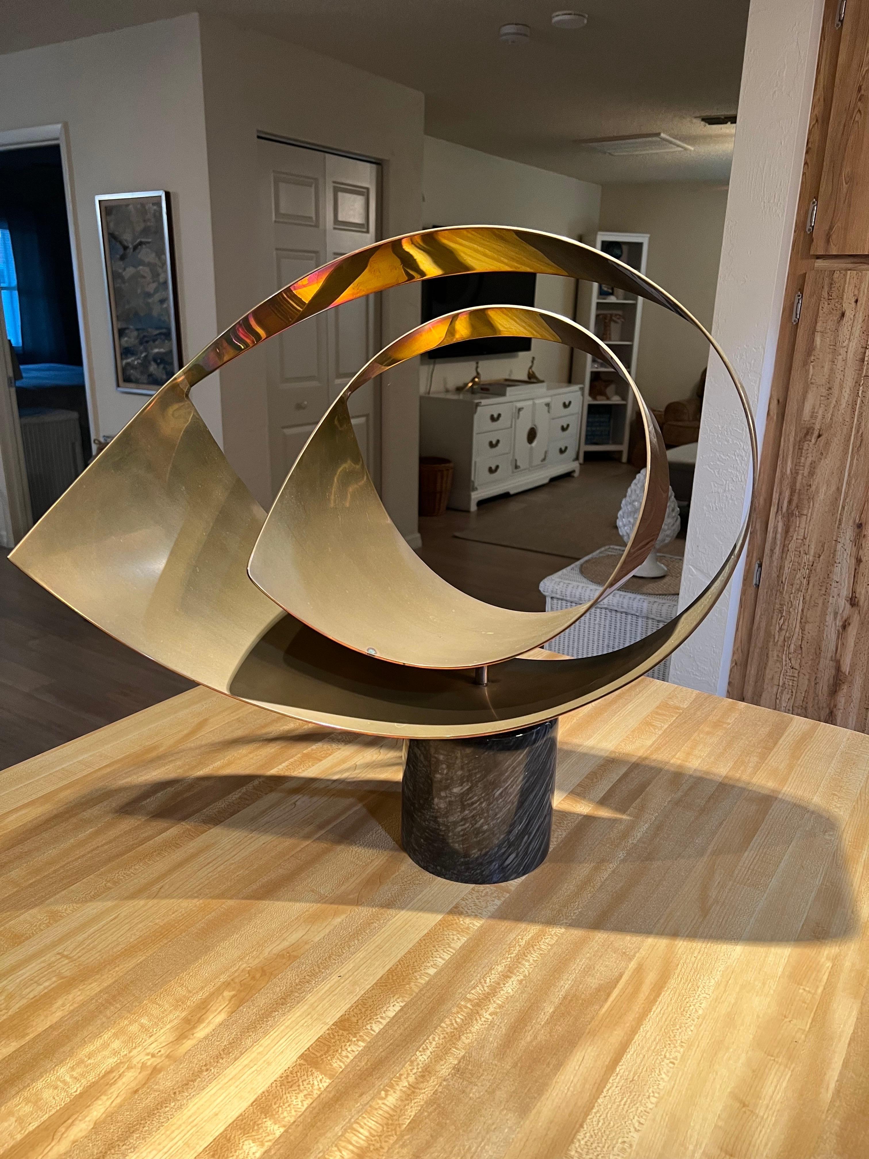 Rare Large Curtis Jere Abstract Brass Sculpture For Sale 1
