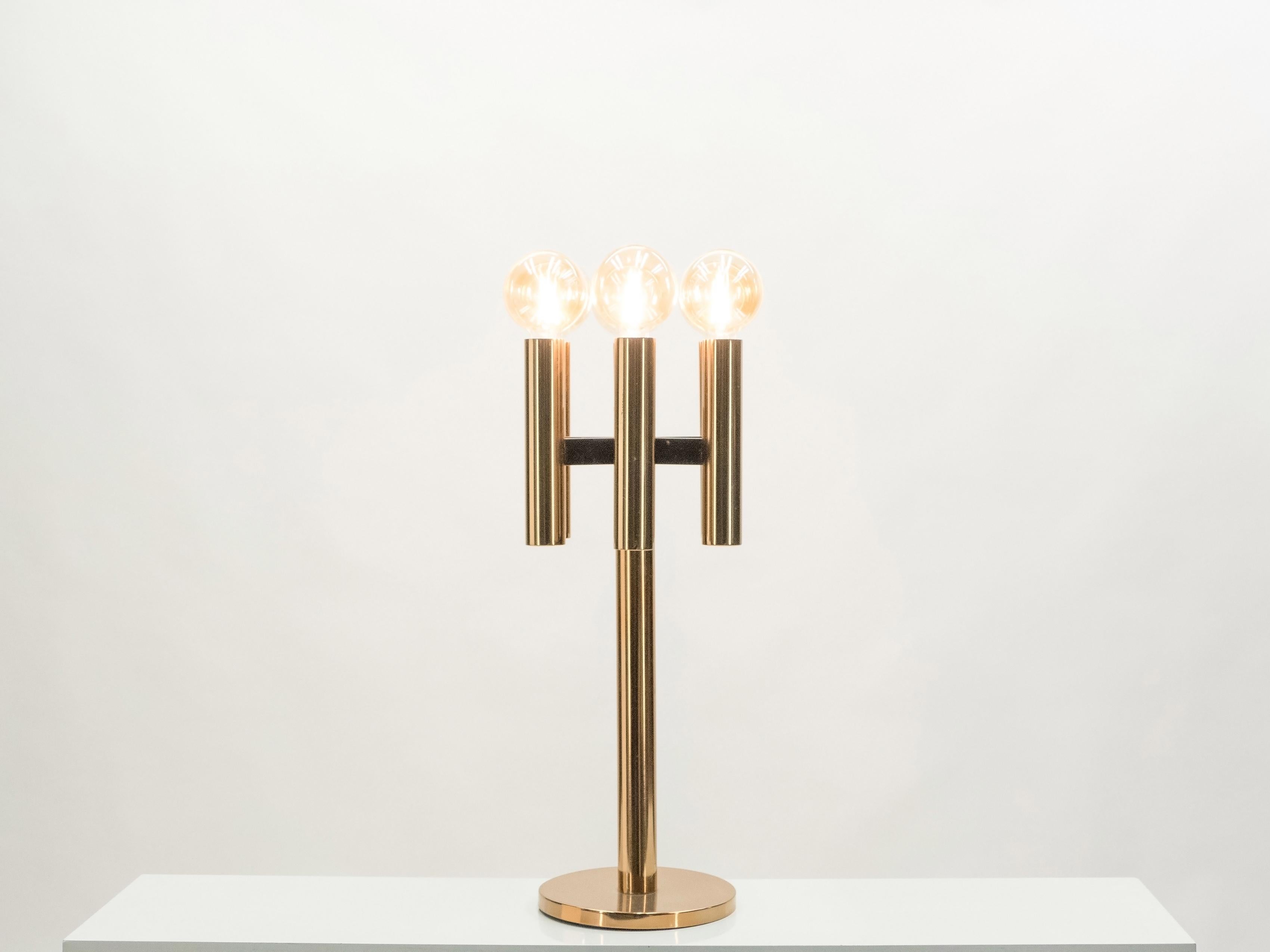 Scandinavian Modern Rare Large Danish Jo Hammerborg Copper Table or Floor Lamp, 1960s For Sale