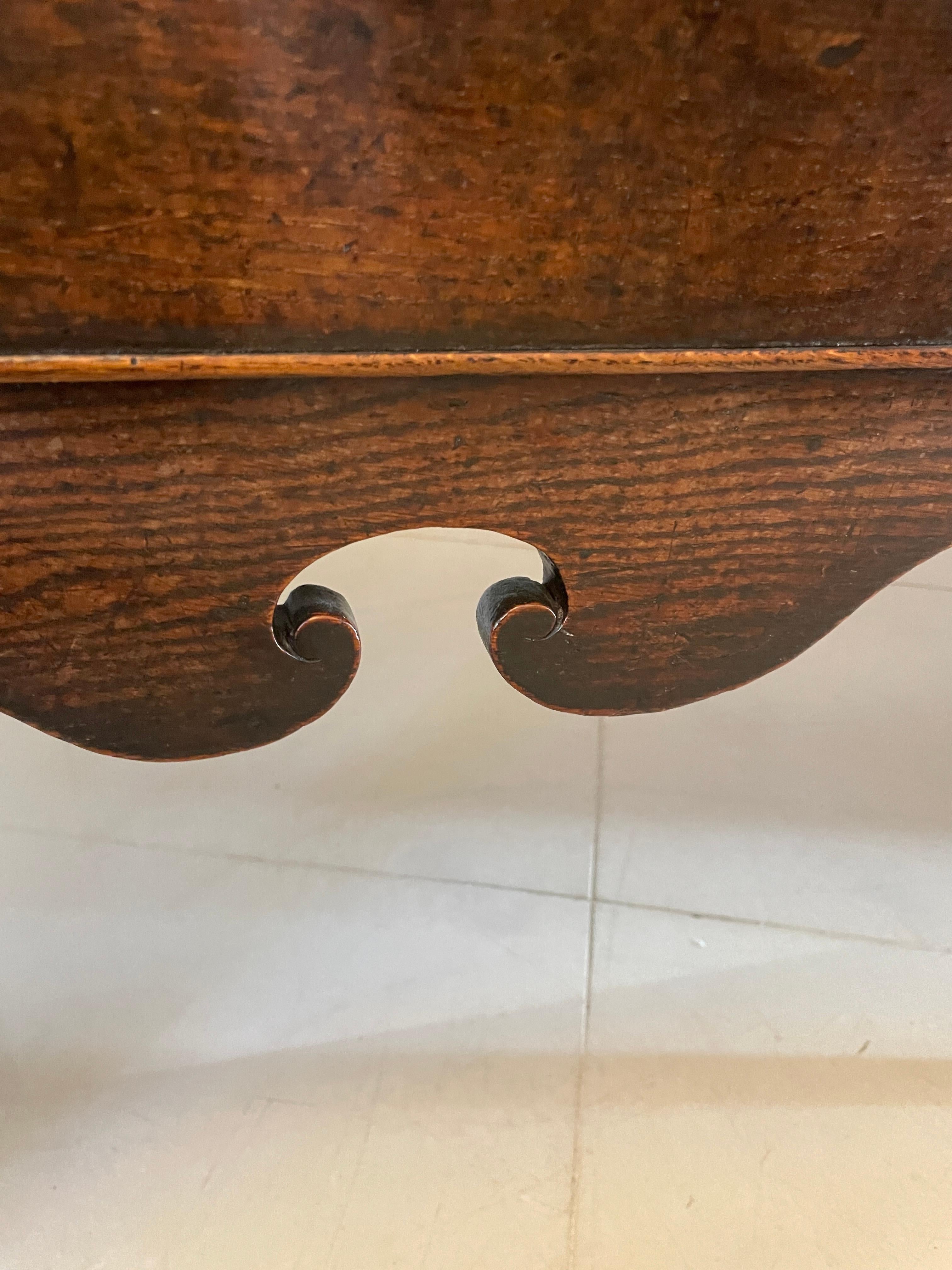 Rare Large Early 18th Century Antique Quality Oak Dresser Base 5