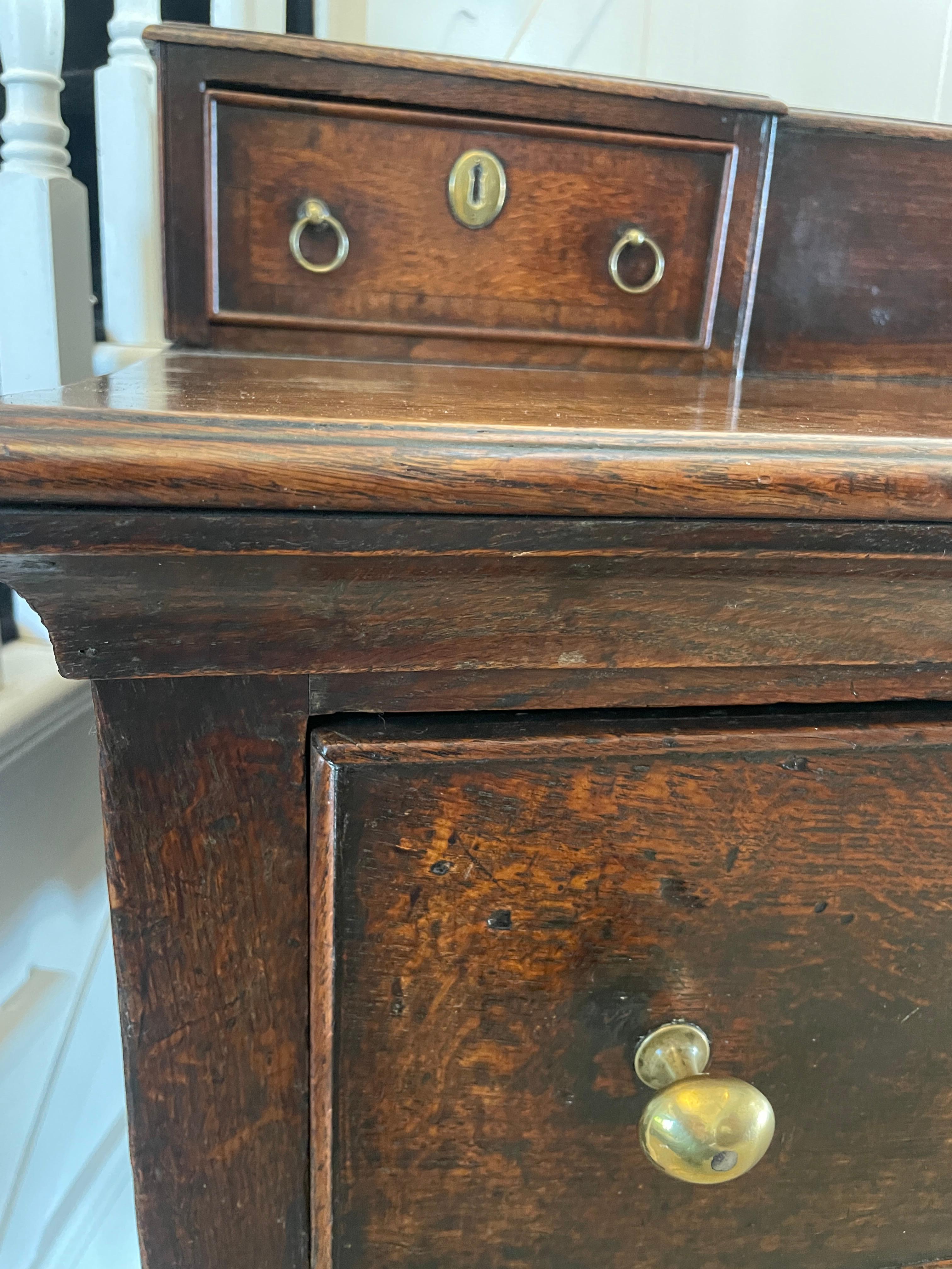 Rare Large Early 18th Century Antique Quality Oak Dresser Base 6