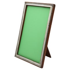 Antique Rare, Large, Edwardian Sterling Silver Picture Frame with Wood Back