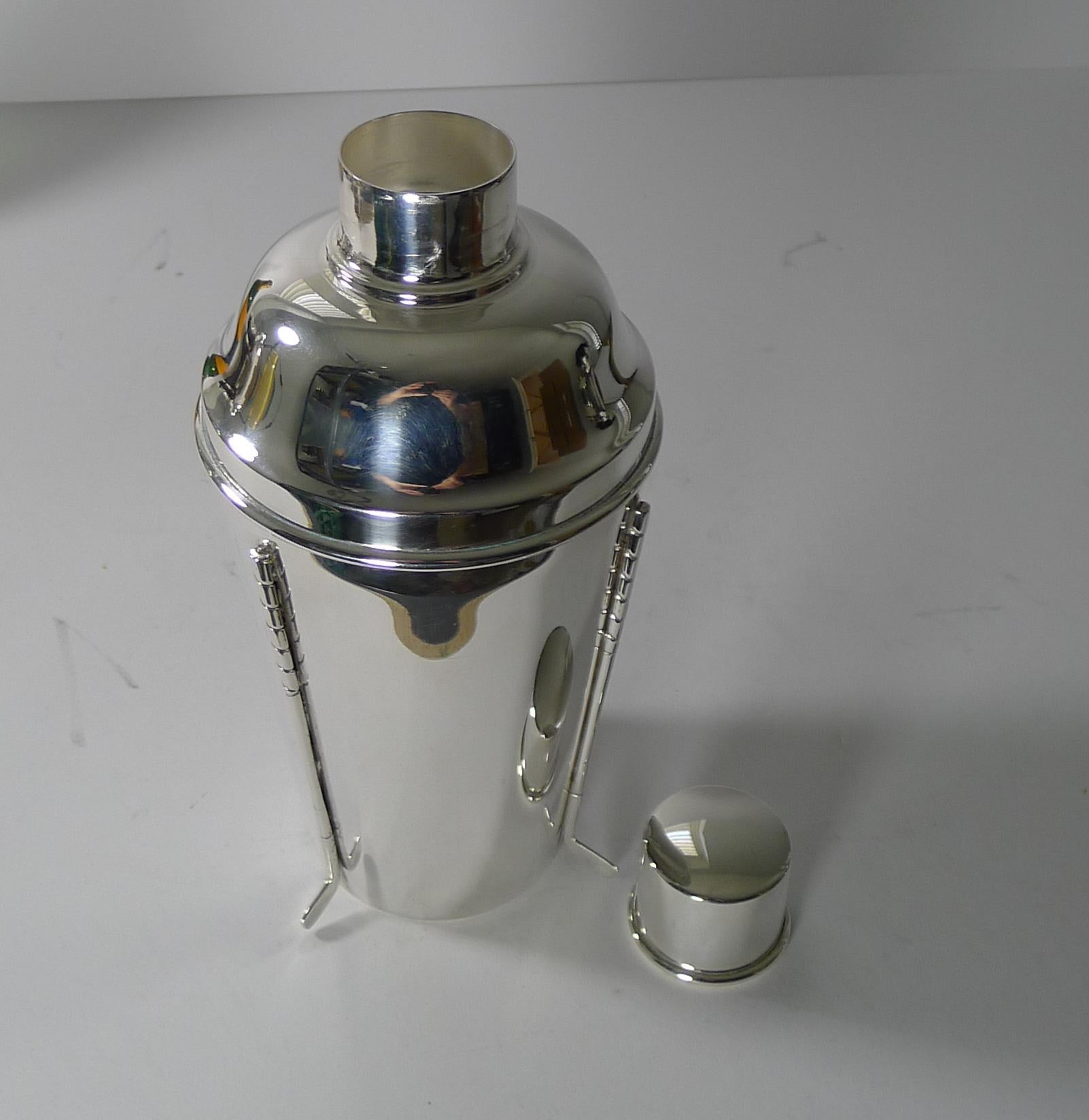 Rare Large English Golfing Cocktail Shaker by Walker & Hall c.1930 2