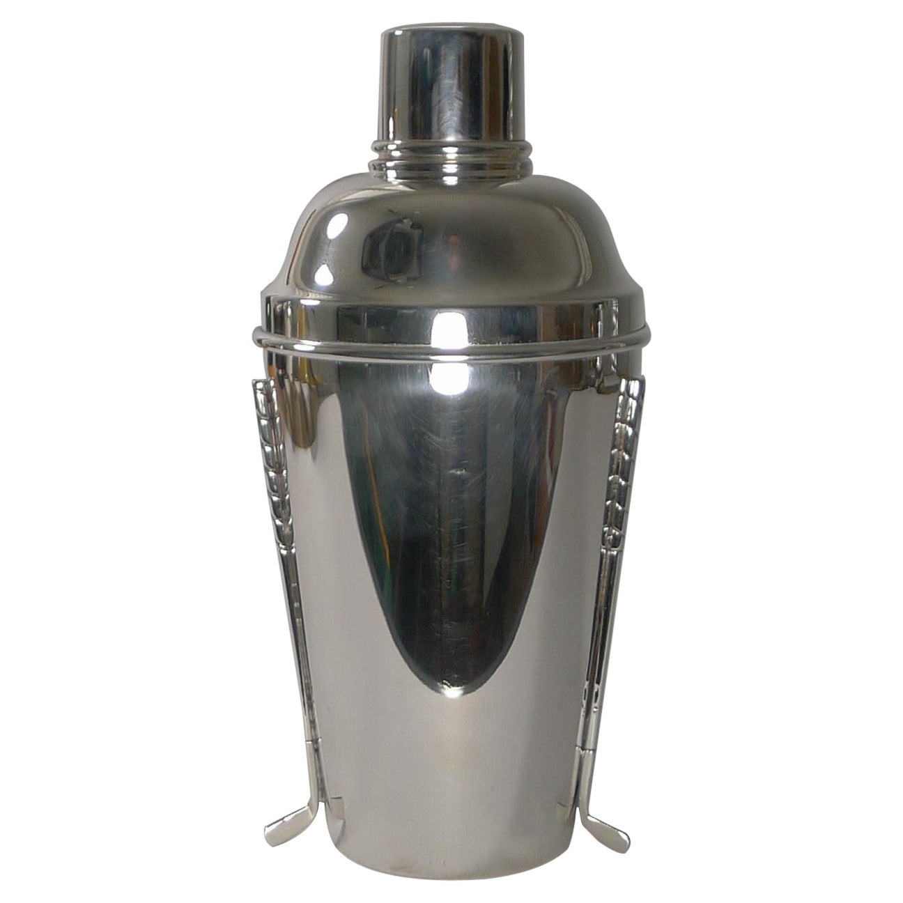 Rare Large English Golfing Cocktail Shaker by Walker 
Hall c.1930