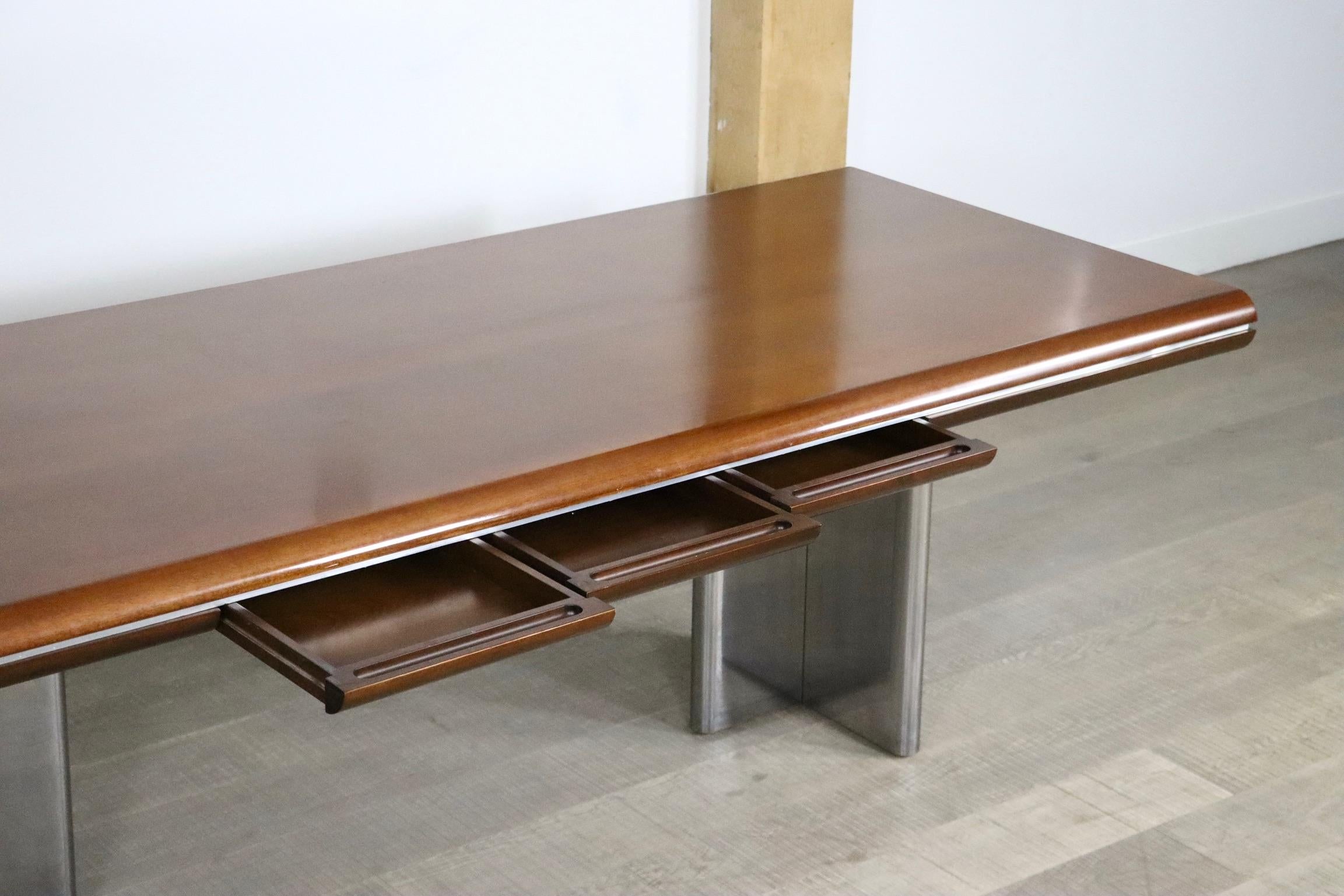 Rare Large Executive Desk By Hans Von Klier For Skipper, Italy 1970s For Sale 4
