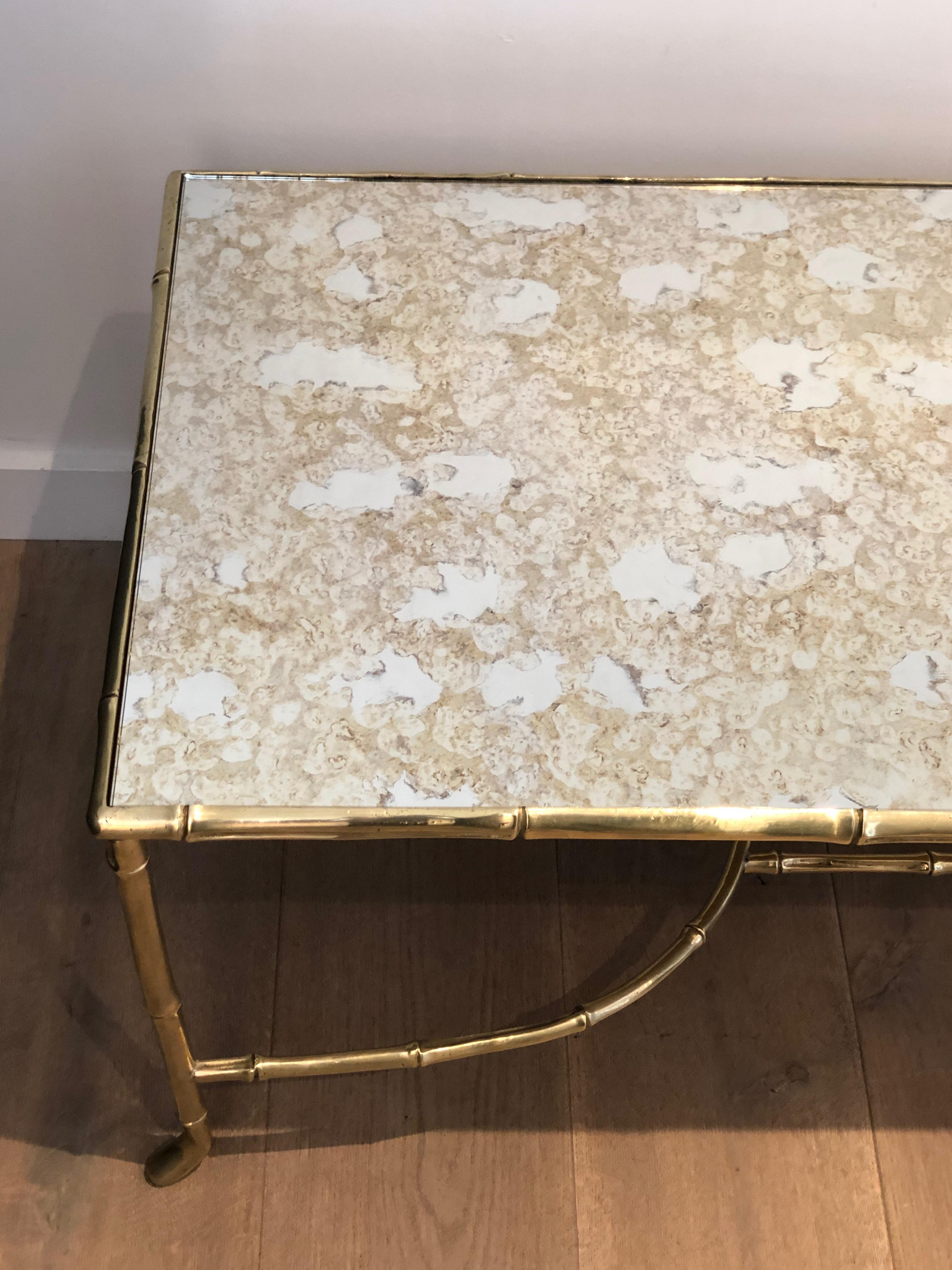 Rare Large Faux-Bamboo Bronze Coffee Table by Maison Baguès 6