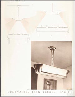Rare Large French Art Deco Chandelier by Jean Perzel