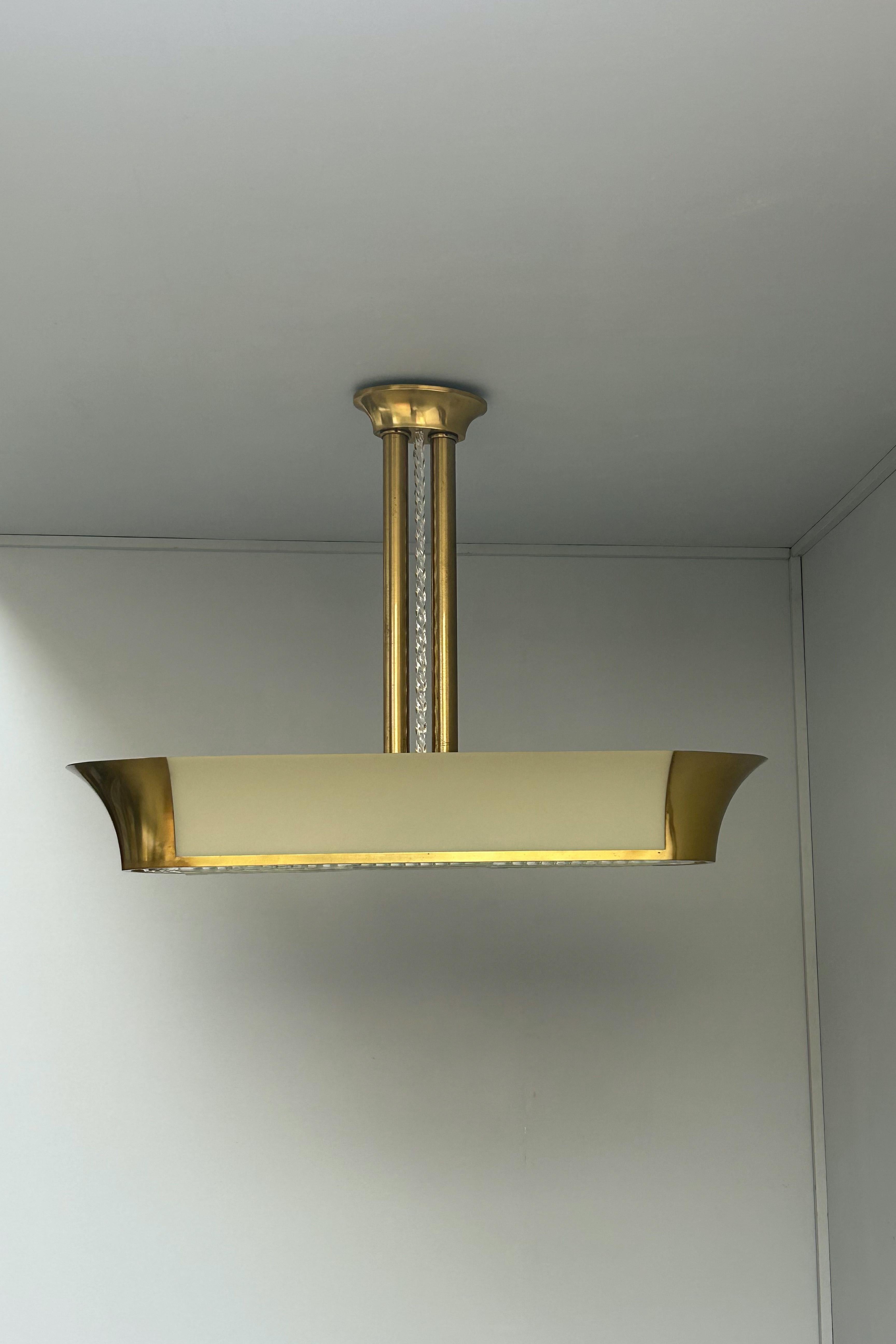 Rare Large French Art Deco Chandelier by Jean Perzel For Sale 2