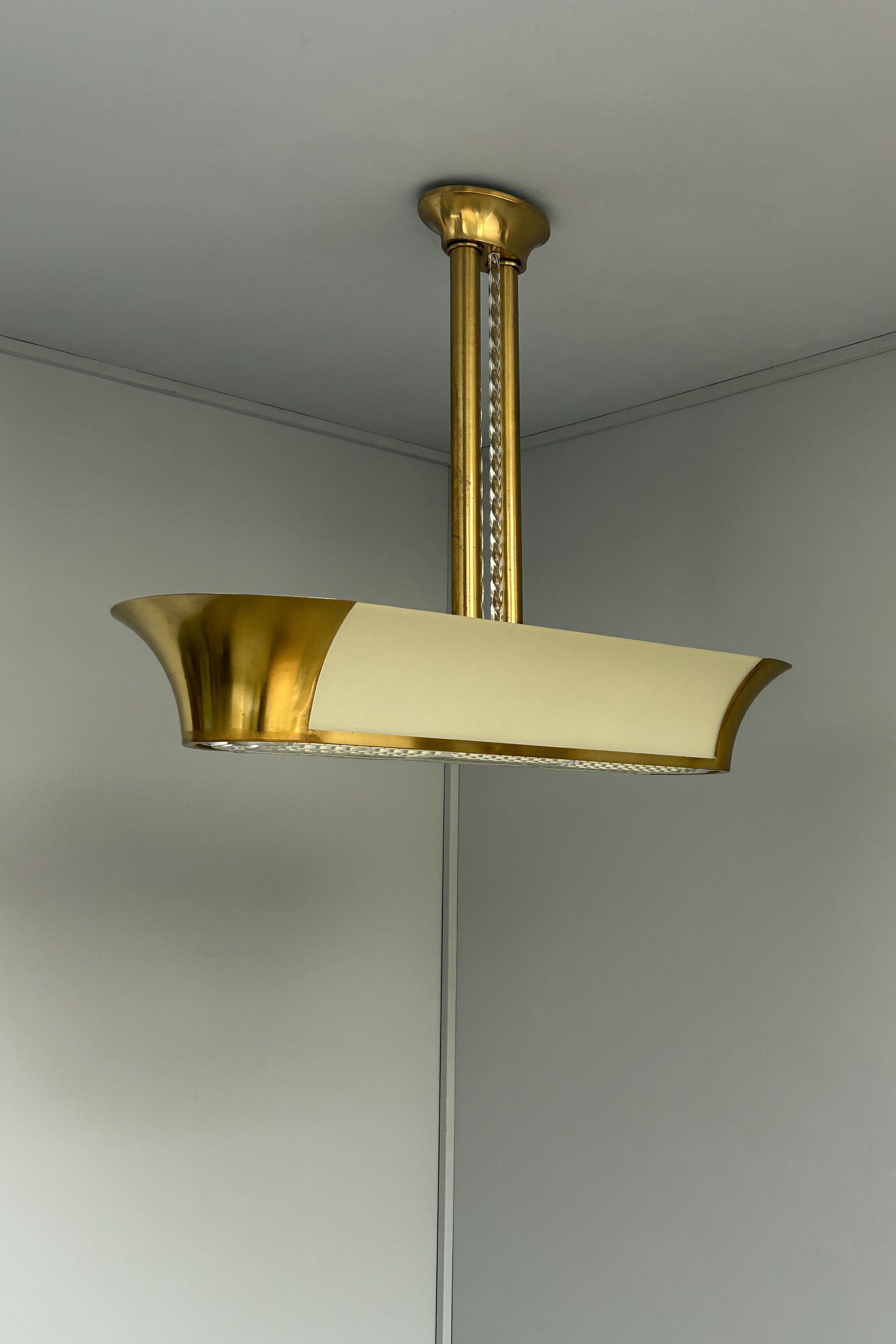 Rare Large French Art Deco Chandelier by Jean Perzel For Sale 3