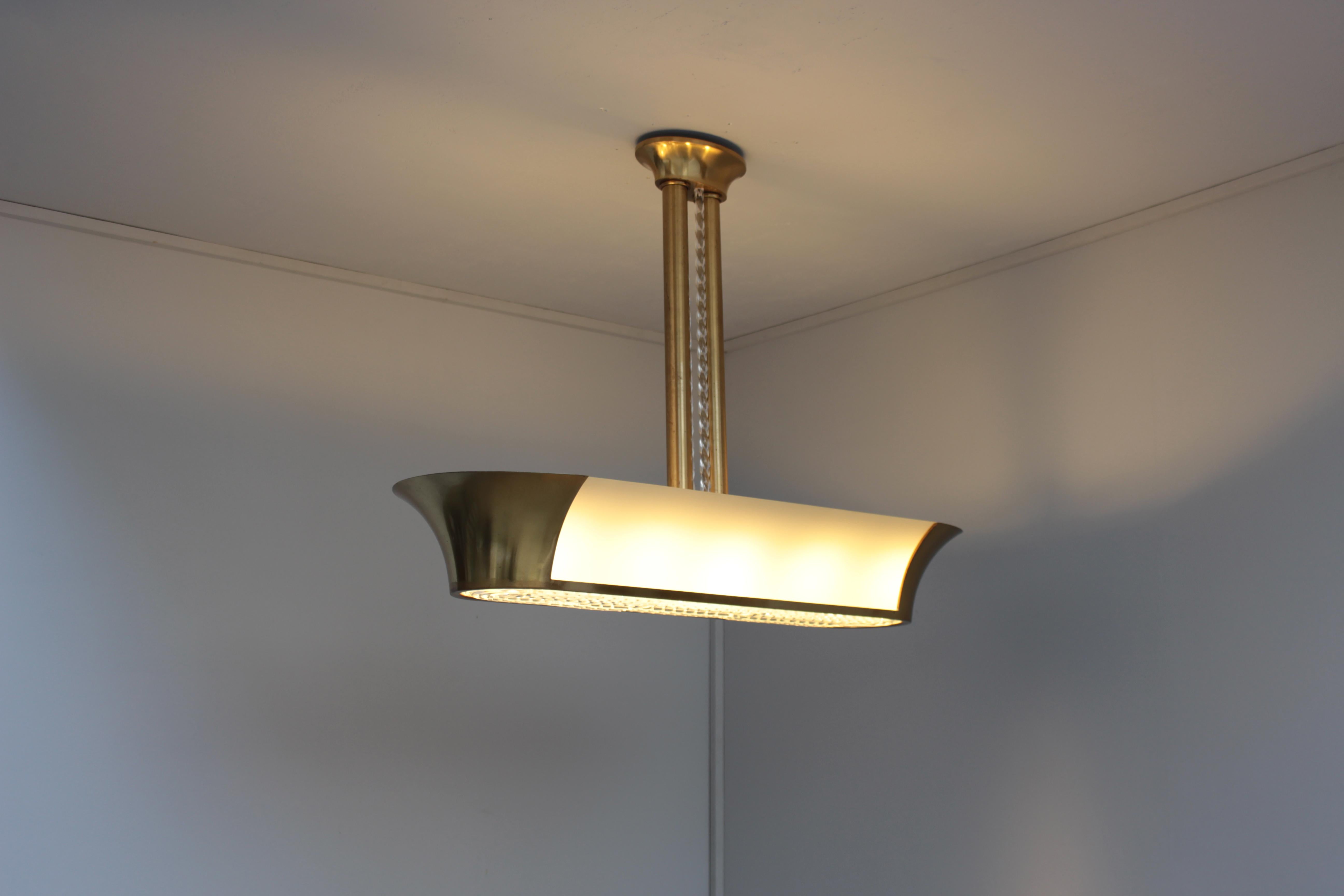 Rare Large French Art Deco Chandelier by Jean Perzel For Sale 4