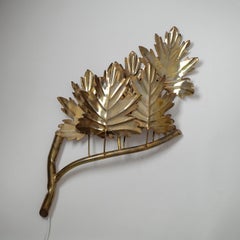 Rare Large French Brass Wall Light, circa 1980