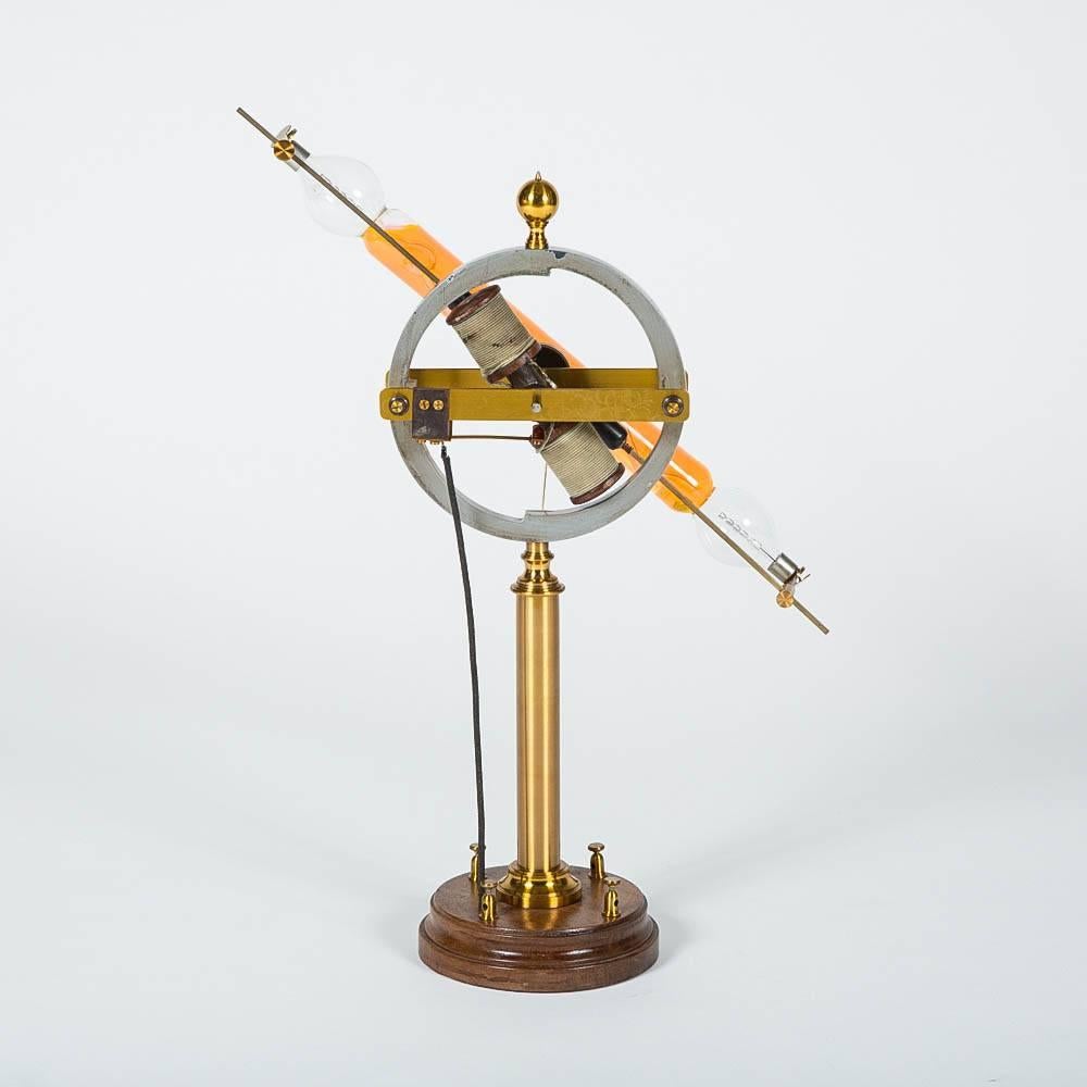 European Rare Large Geissler Tube with a Rotating Electric Motor, circa 1900