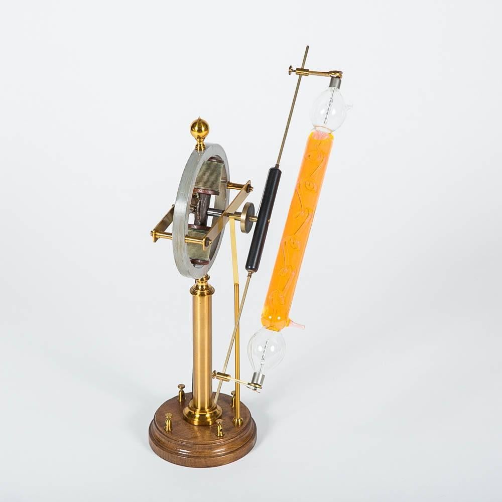 Rare Large Geissler Tube with a Rotating Electric Motor, circa 1900 In Good Condition In London, GB