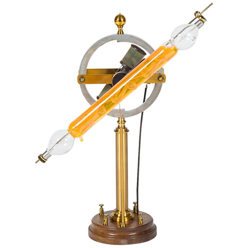 Rare Large Geissler Tube with a Rotating Electric Motor, circa 1900