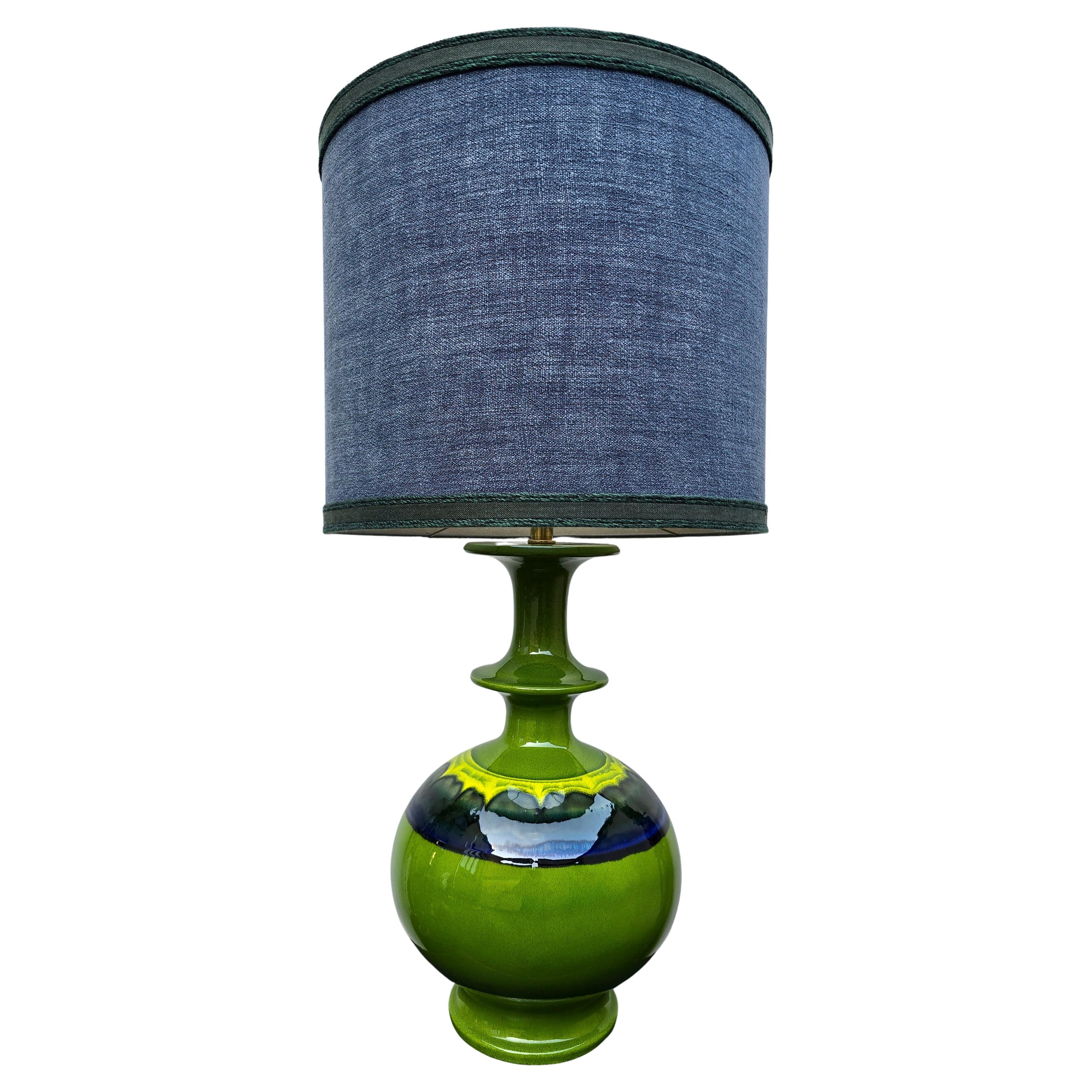 Modern Rare Large German Pottery Table Lamp by Hutschenreuther Le Lion – 1960s For Sale