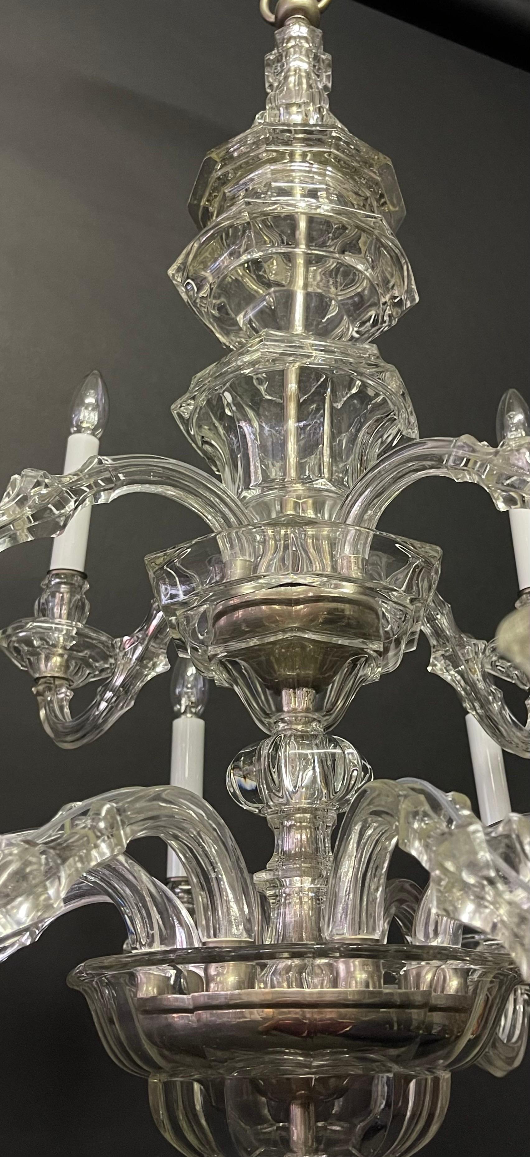 Rare Large Crystal Chandelier by J. & L. Lobmeyr, Vienna, Late 19th Century For Sale 1