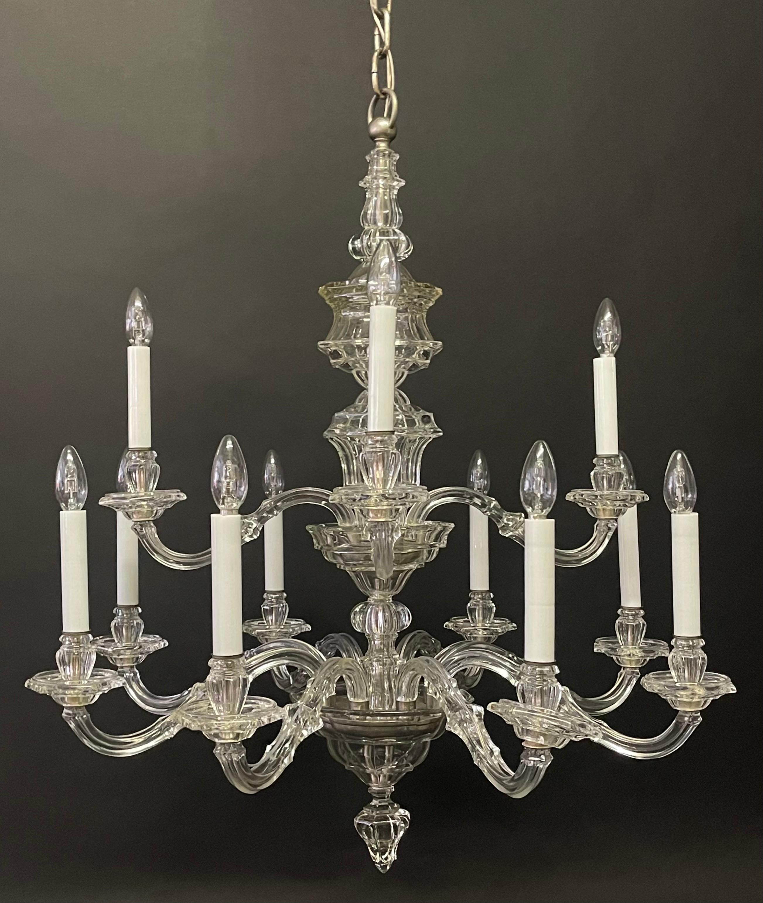 Rare Large Crystal Chandelier by J. & L. Lobmeyr, Vienna, Late 19th Century For Sale 3