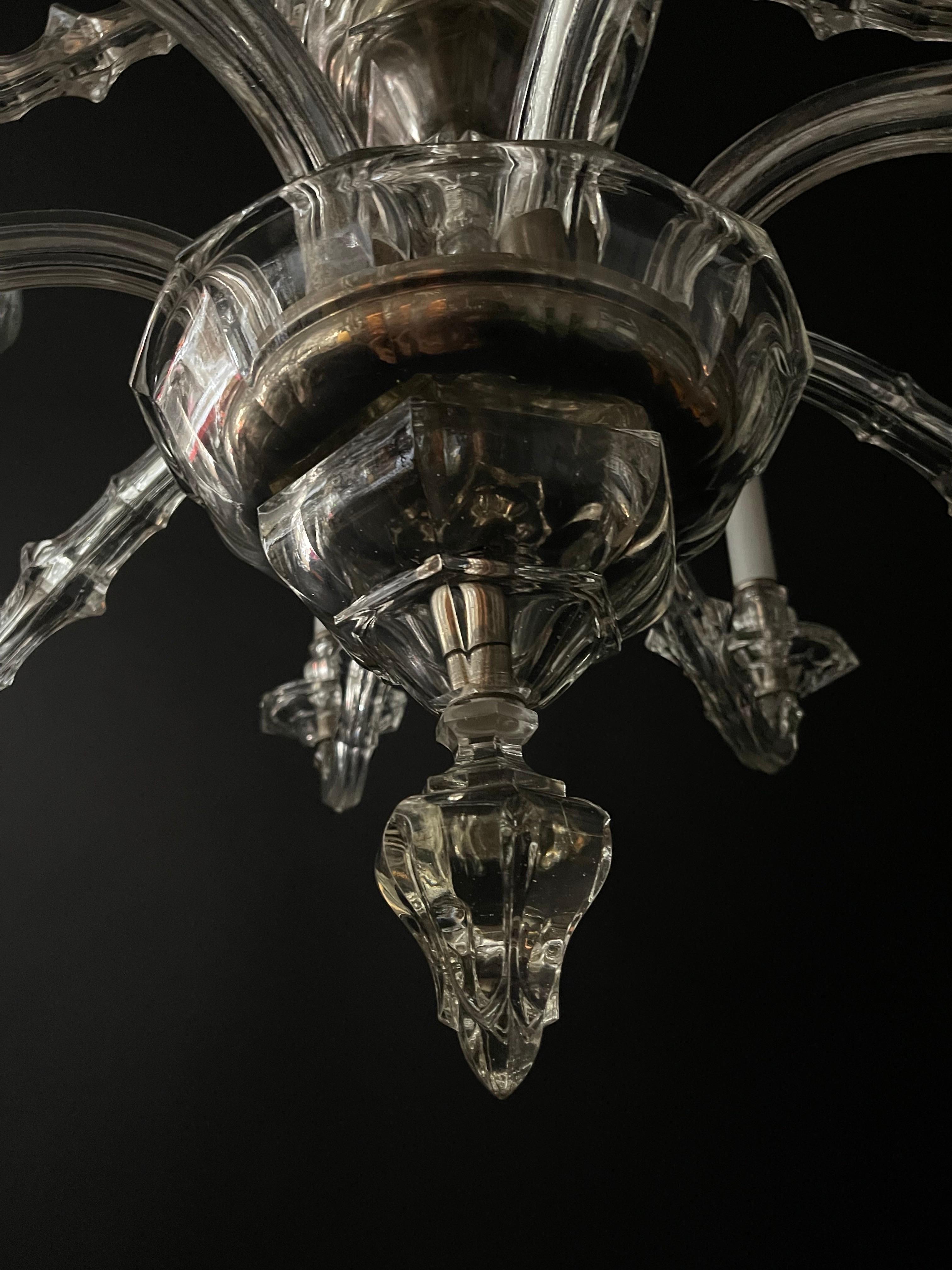 Rare Large Crystal Chandelier by J. & L. Lobmeyr, Vienna, Late 19th Century For Sale 6