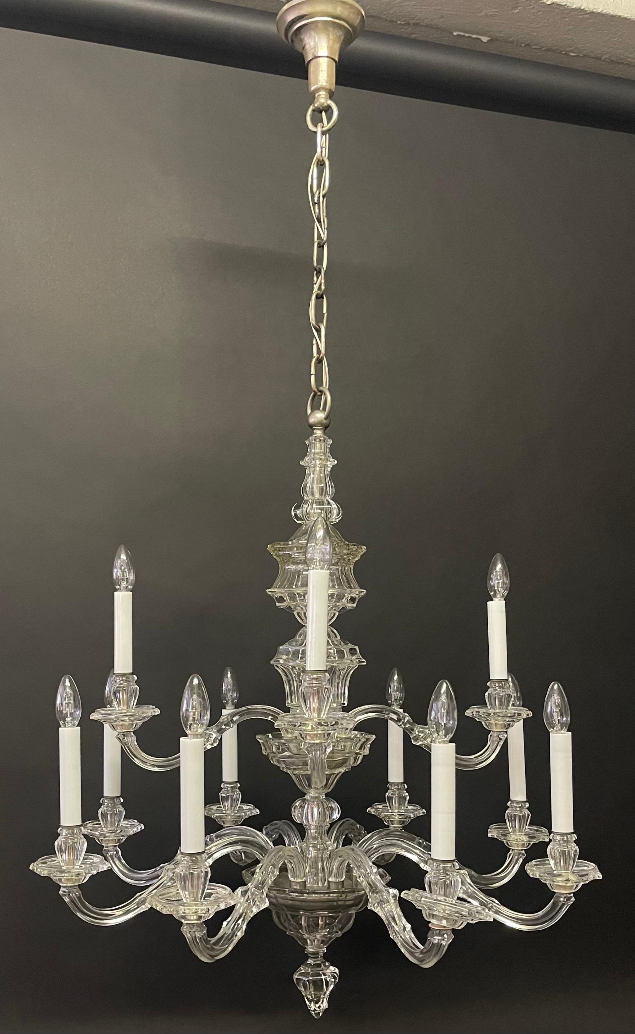 Rare Large Crystal Chandelier by J. & L. Lobmeyr, Vienna, Late 19th Century For Sale 9