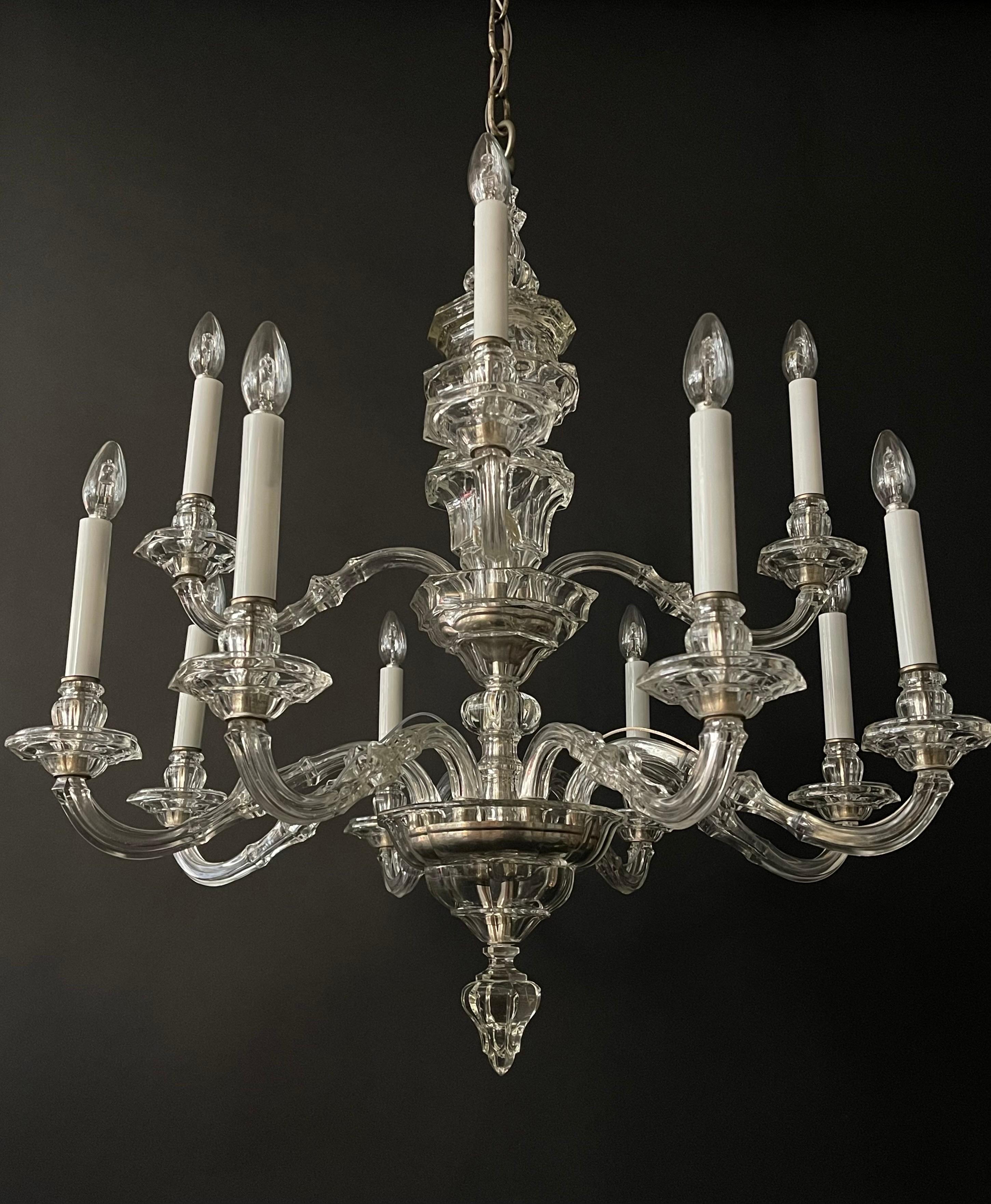 Austrian Rare Large Crystal Chandelier by J. & L. Lobmeyr, Vienna, Late 19th Century For Sale