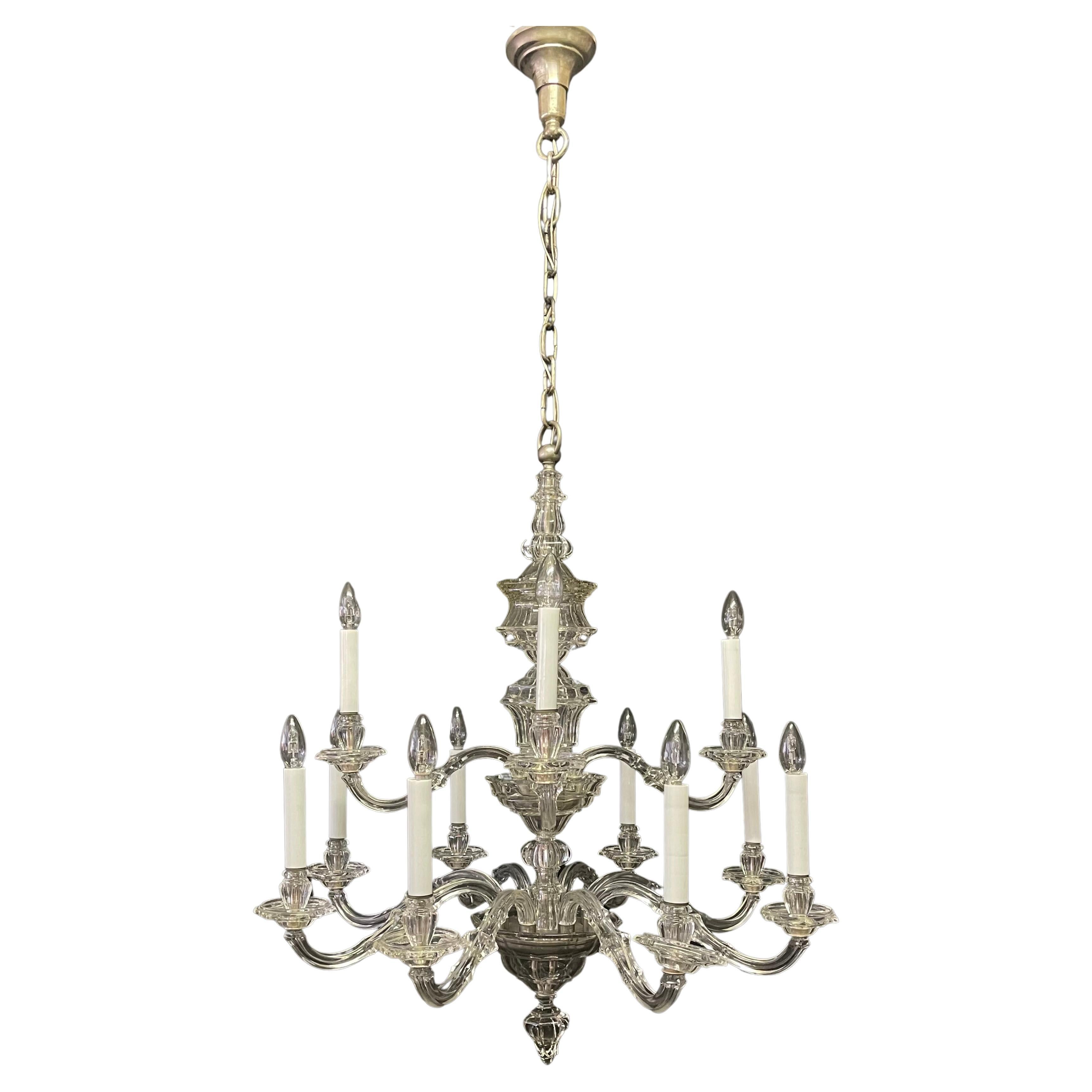 Rare Large Crystal Chandelier by J. & L. Lobmeyr, Vienna, Late 19th Century For Sale 10