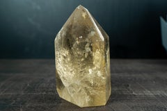 Rare Large Golden Honey Citrine Obelisk Tower with Yellow Hematite Inclusion
