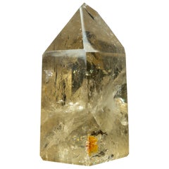 Rare Large Golden Honey Citrine Obelisk Tower with Yellow Hematite Inclusion