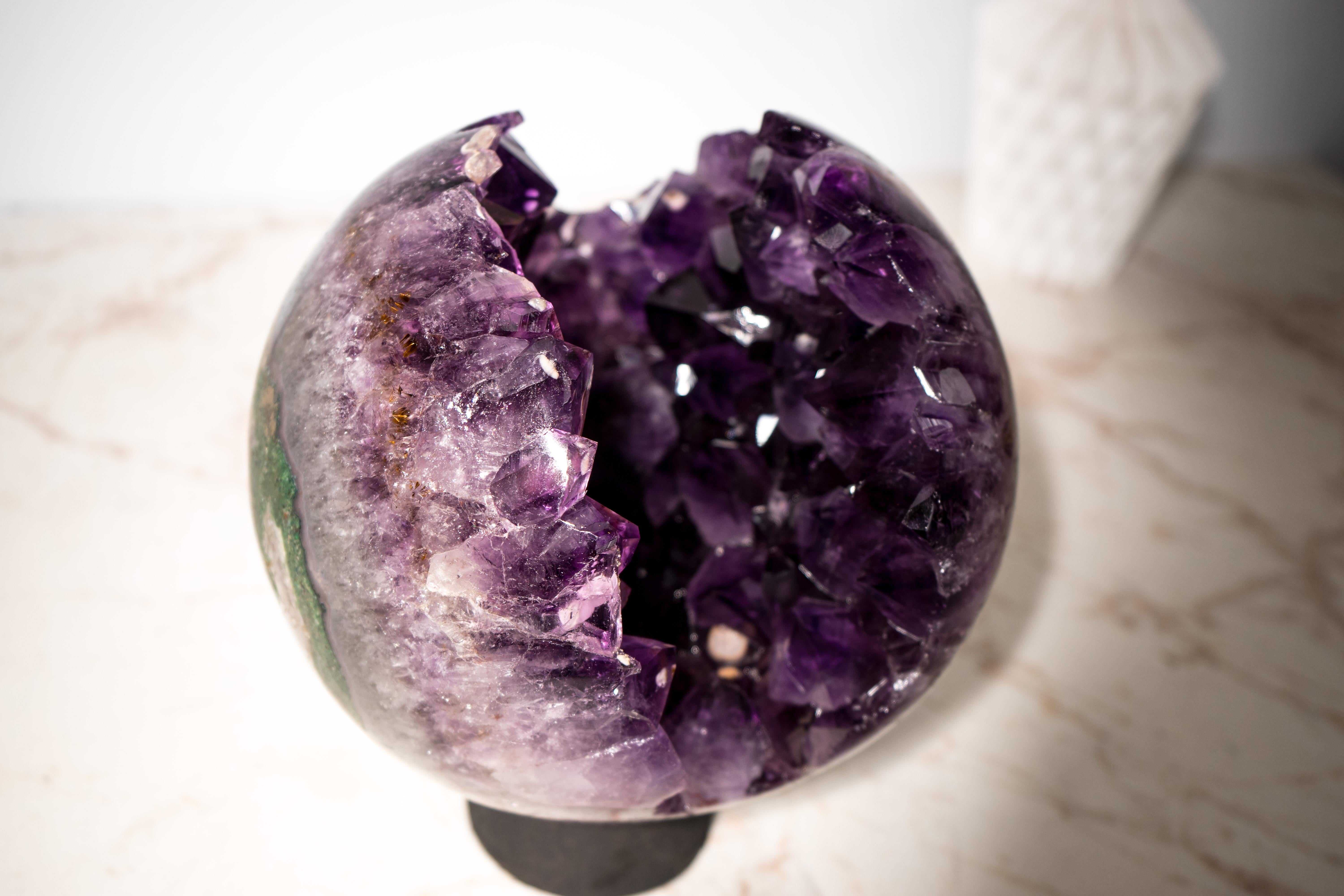 Rare grande sphère d'améthyste violette, 9 pouces en vente 5