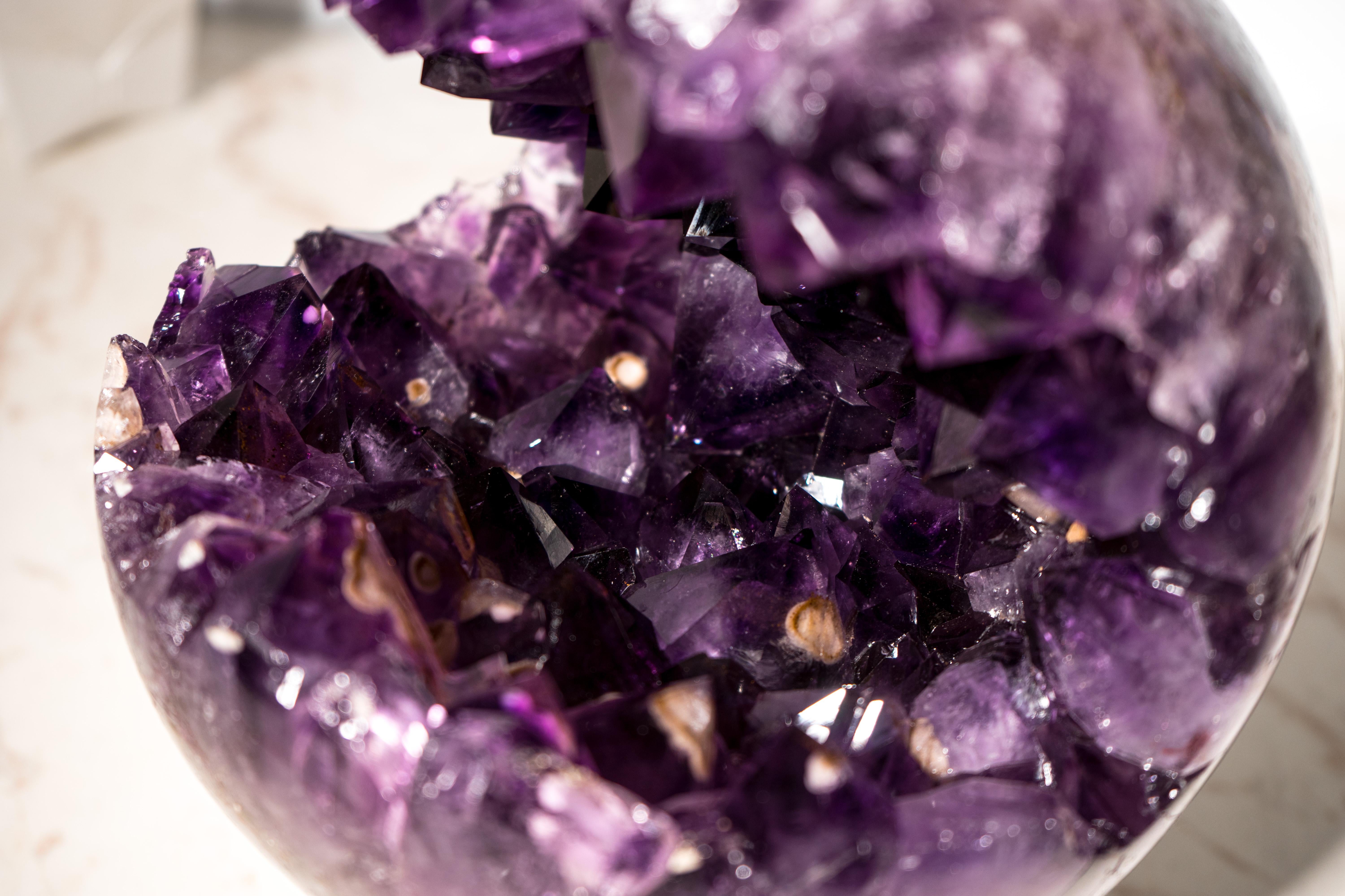 Rare grande sphère d'améthyste violette, 9 pouces en vente 6