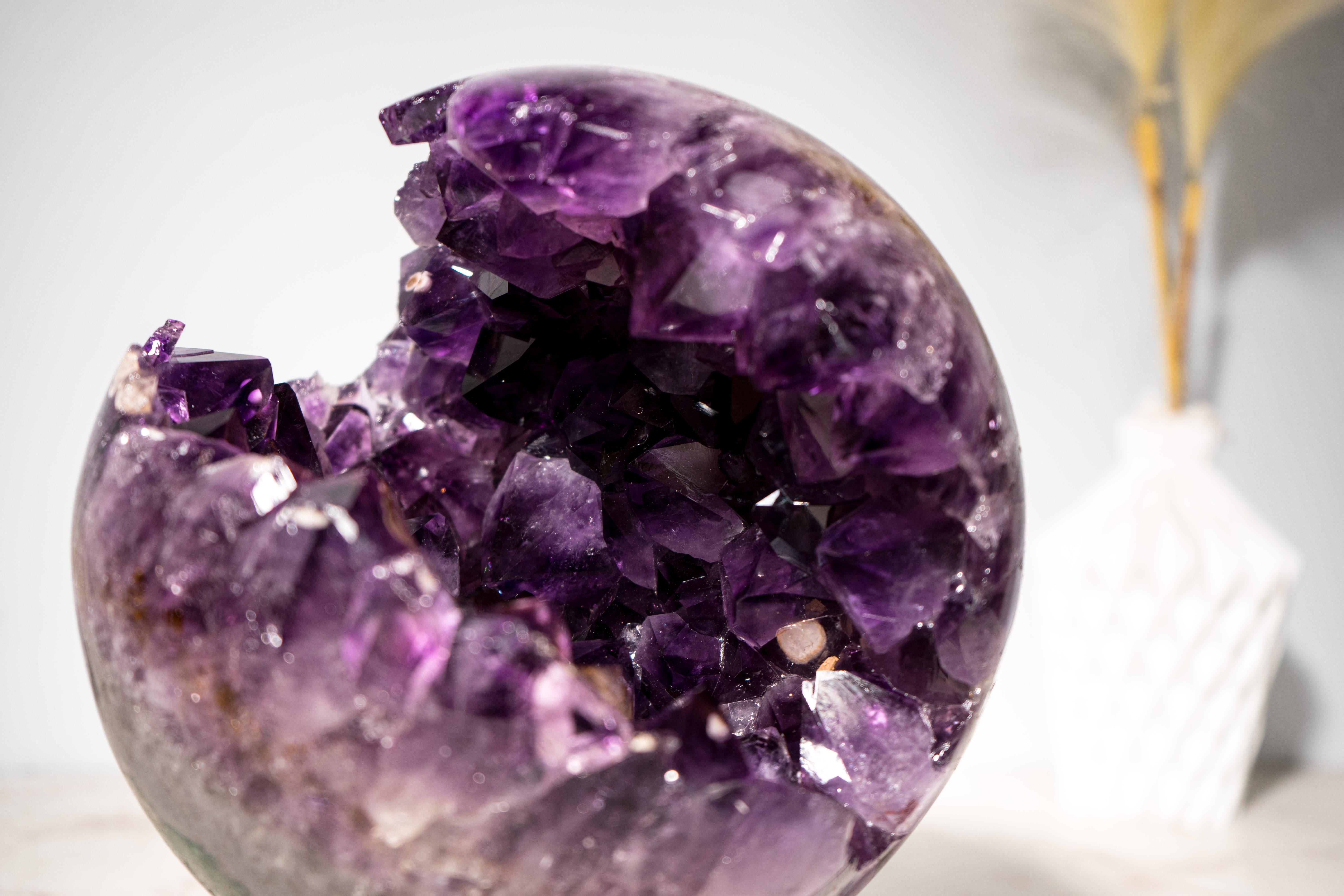 Cristal Rare grande sphère d'améthyste violette, 9 pouces en vente