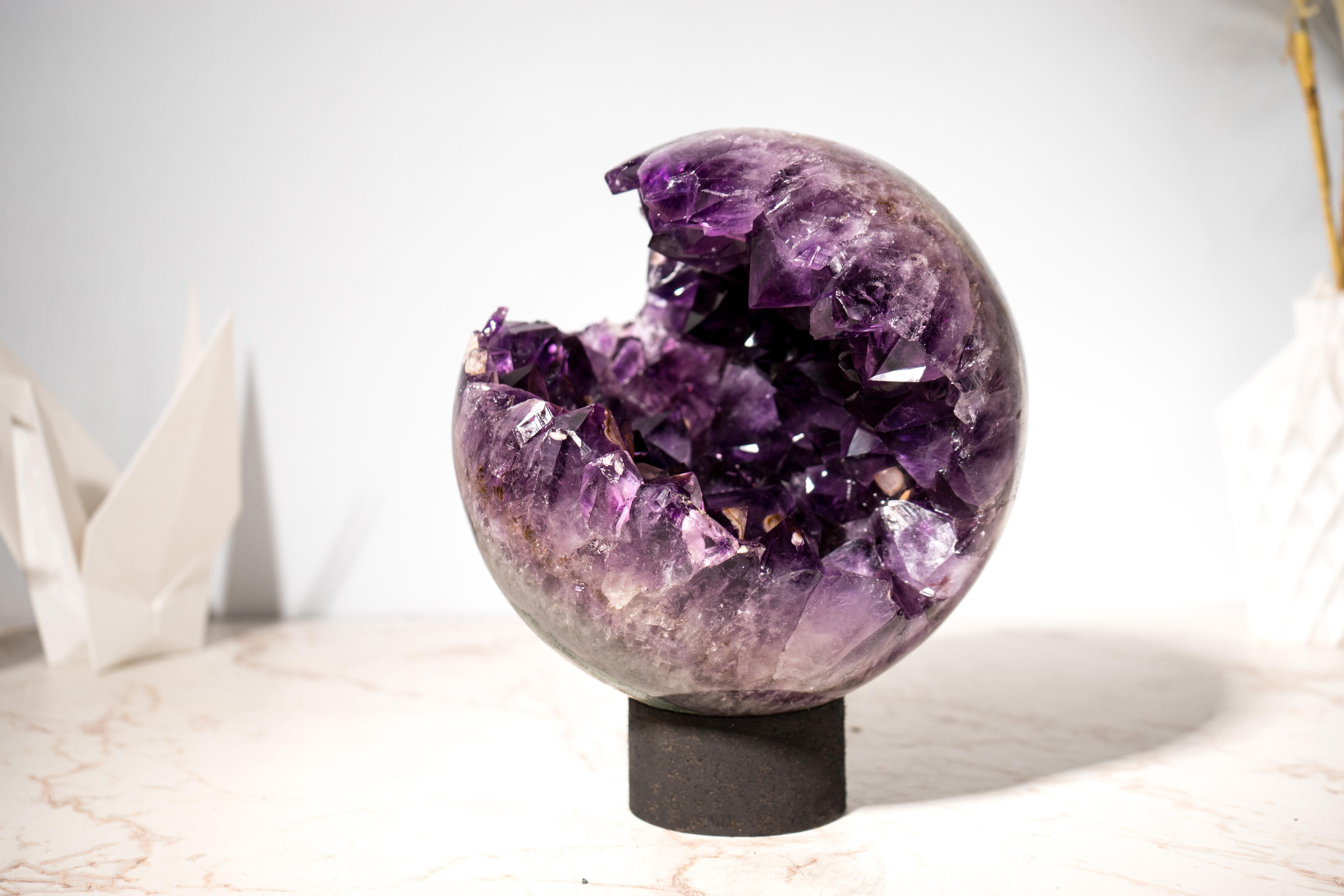 Rare grande sphère d'améthyste violette, 9 pouces en vente 3