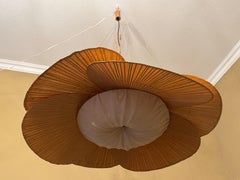 Rare Large "Hana I" "Uchiwa" Chandelier by Ingo Maurer for Deisgn M, 1970s