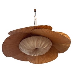 Rare Large "Hana I" "Uchiwa" Chandelier by Ingo Maurer for Deisgn M, 1970s