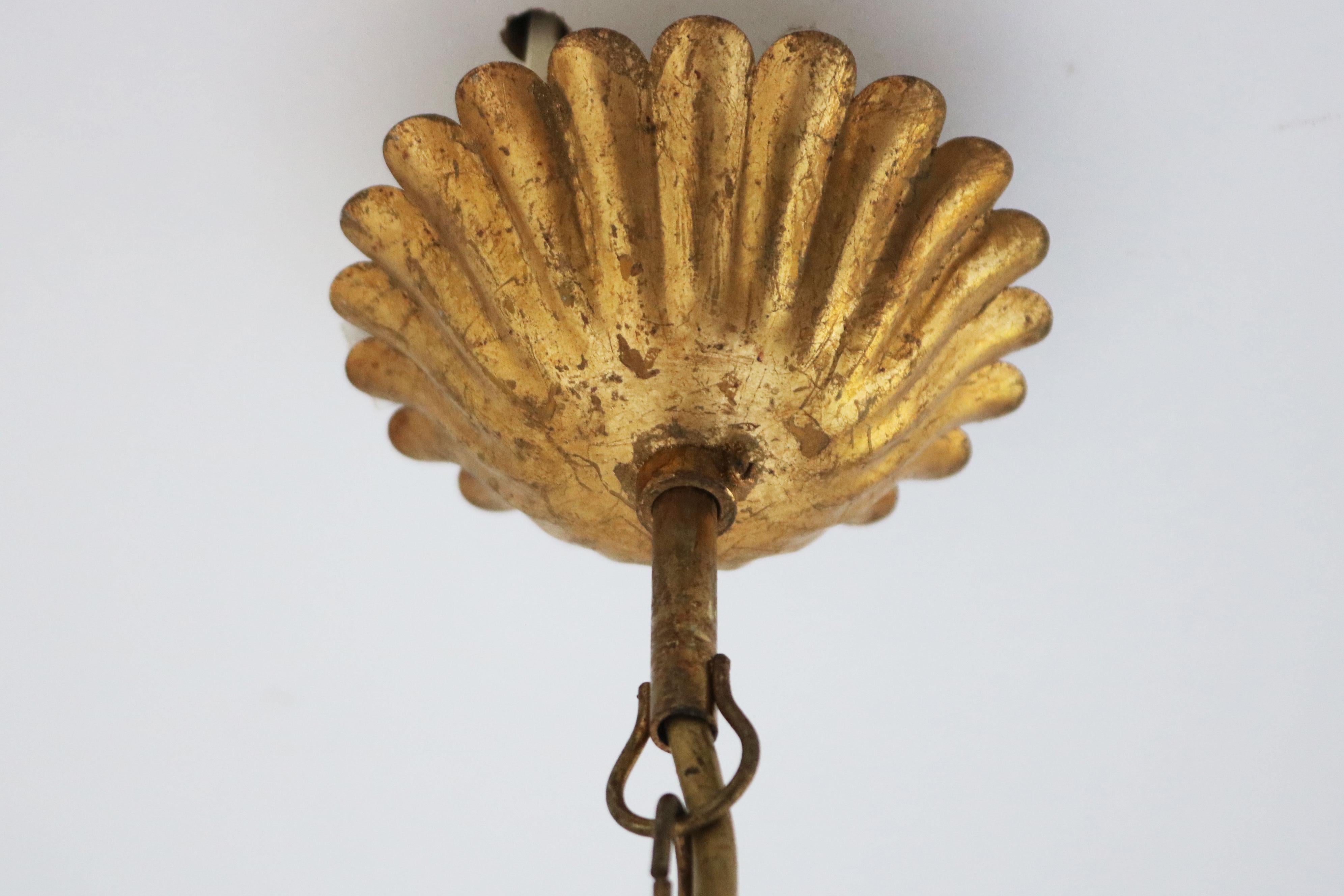 Ottone Raro grande lampadario Hans Kögl 1970 ''Cheaf of wheat'' Holywood Regency 8 braccia in vendita