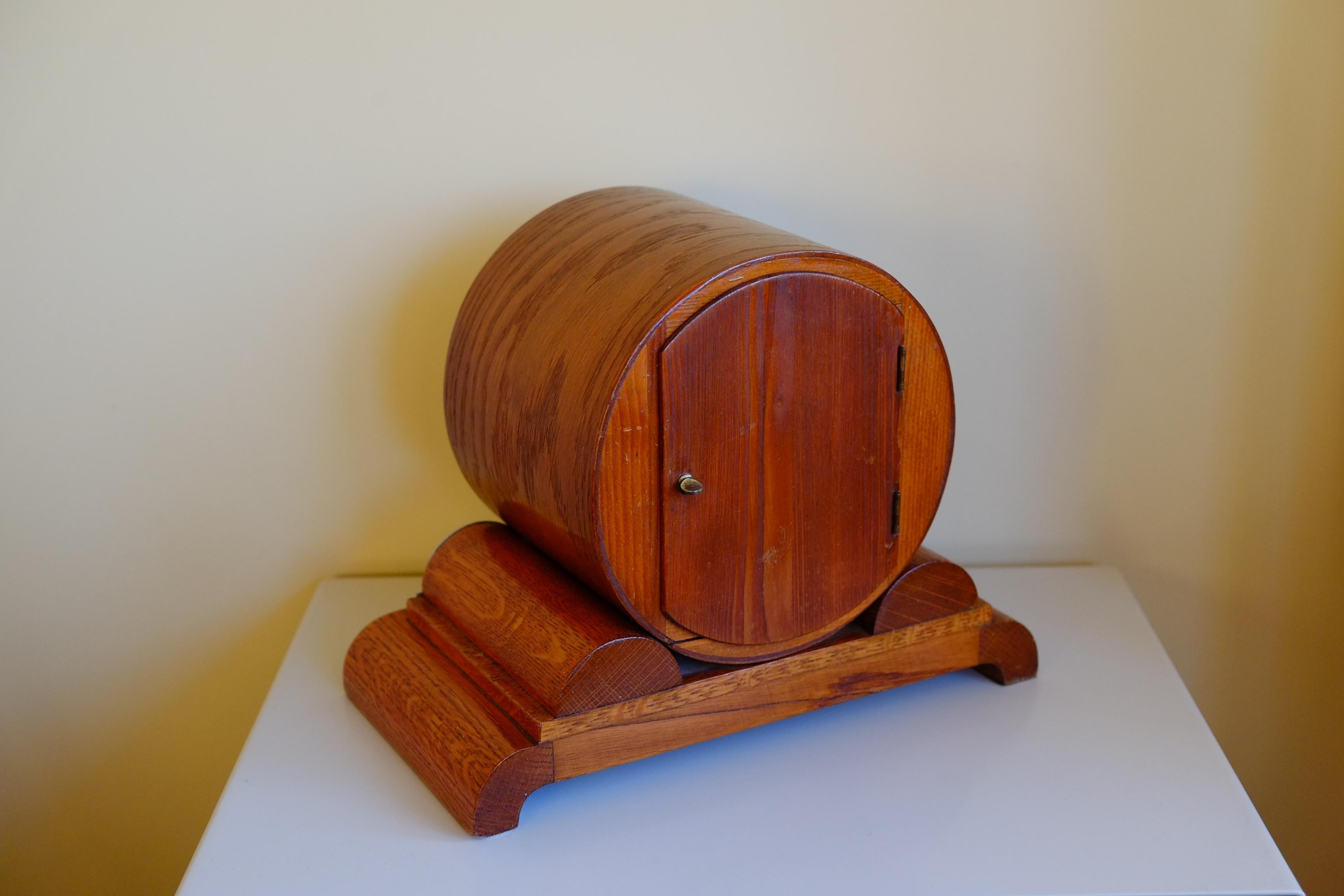 Rare Large Hermle German Bauhaus Wooden Mantle Clock with Chimes 11