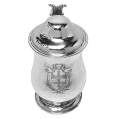 Rare Large Irish Georgian Silver Lidded Tankard Beer Mug Dublin, Ireland 1783
