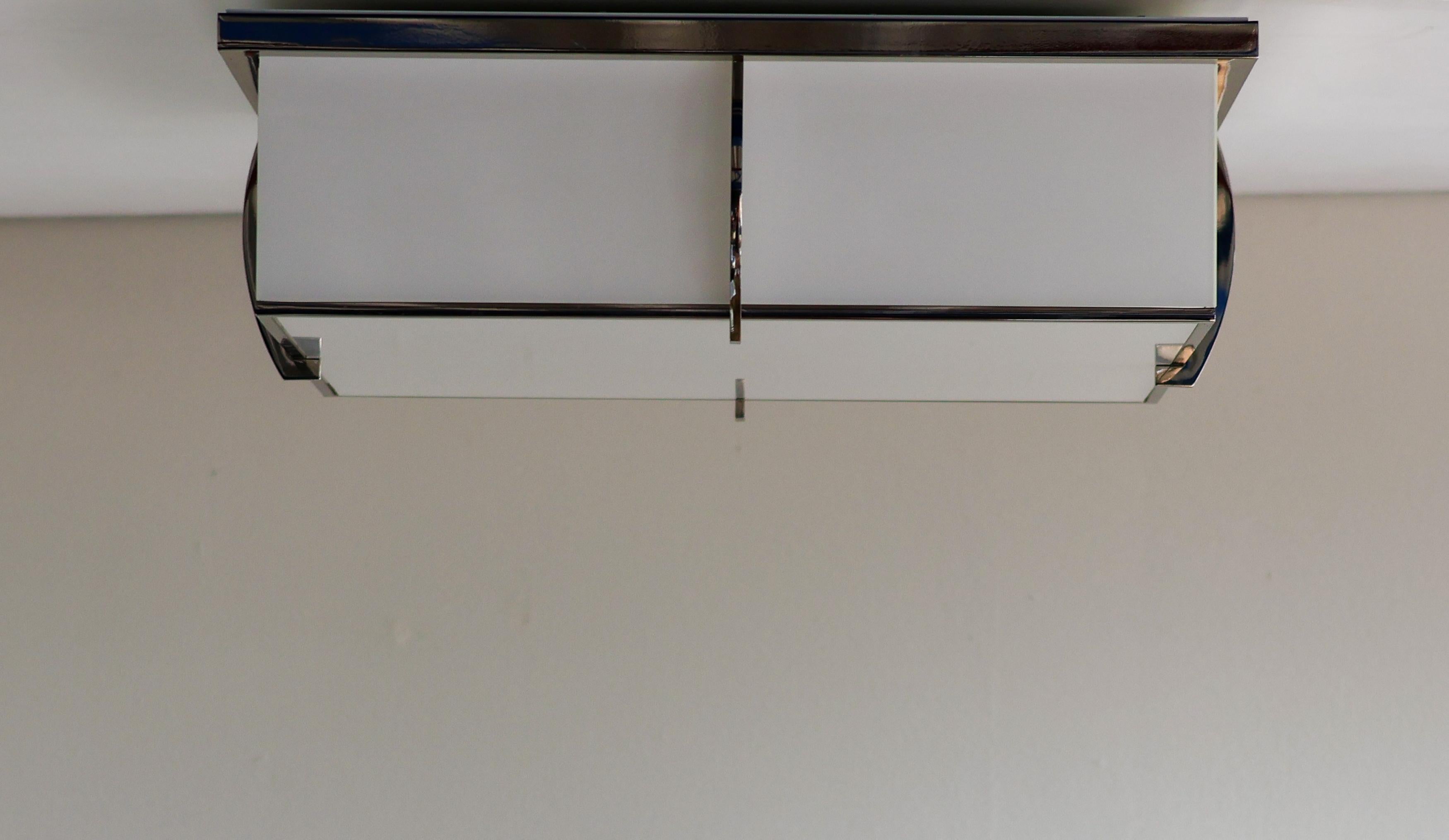 Art Deco Rare Large Jean Perzel Model N°359 Ceiling Lamp — Icon of French Modernism For Sale