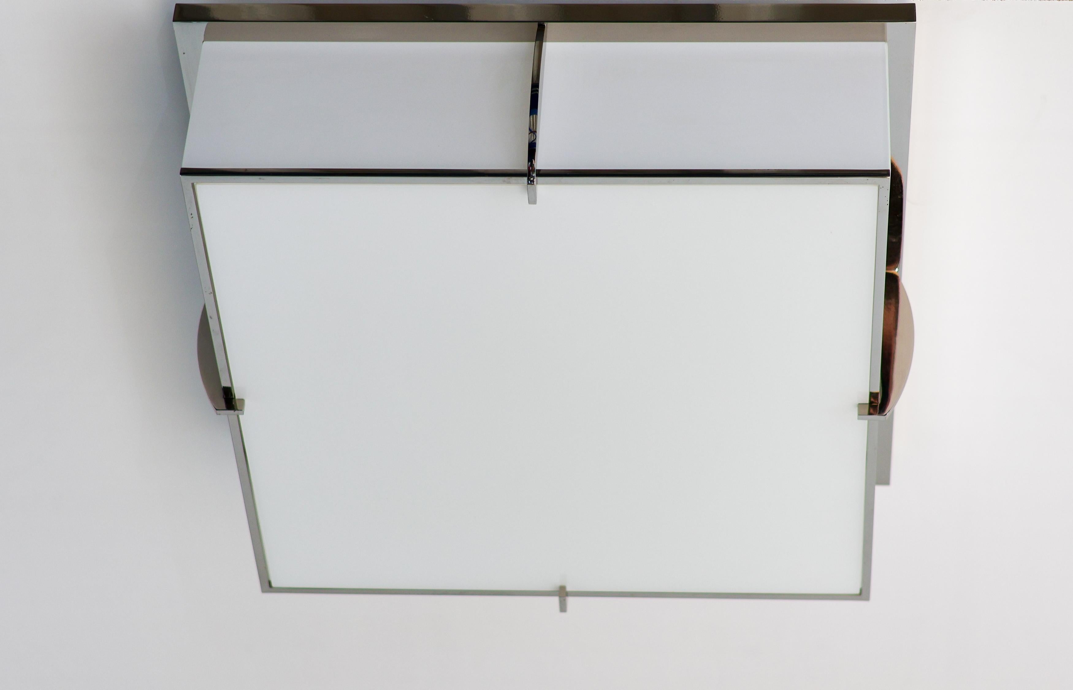 Mid-20th Century Rare Large Jean Perzel Model N°359 Ceiling Lamp — Icon of French Modernism For Sale
