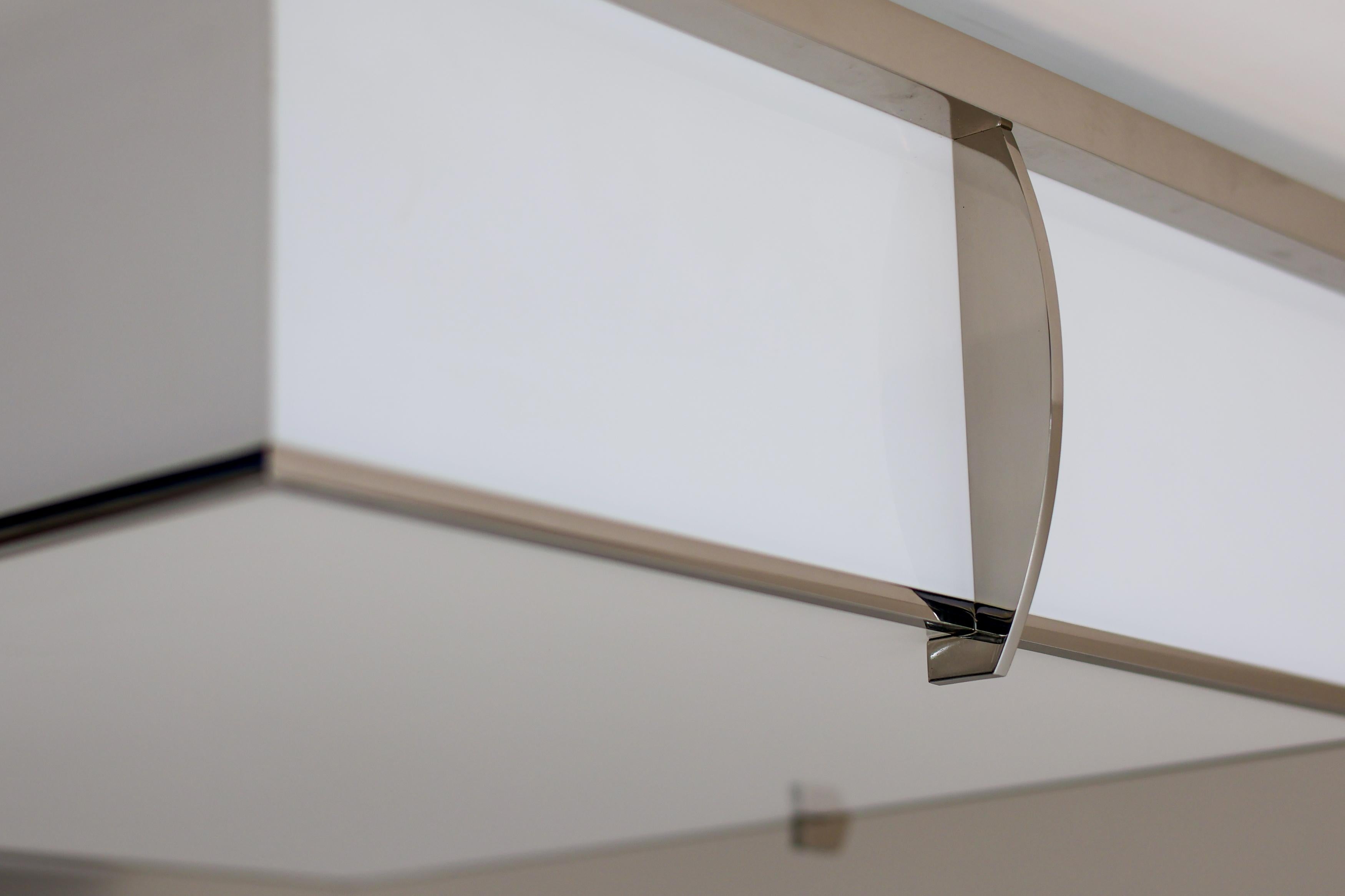 Steel Rare Large Jean Perzel Model N°359 Ceiling Lamp — Icon of French Modernism For Sale