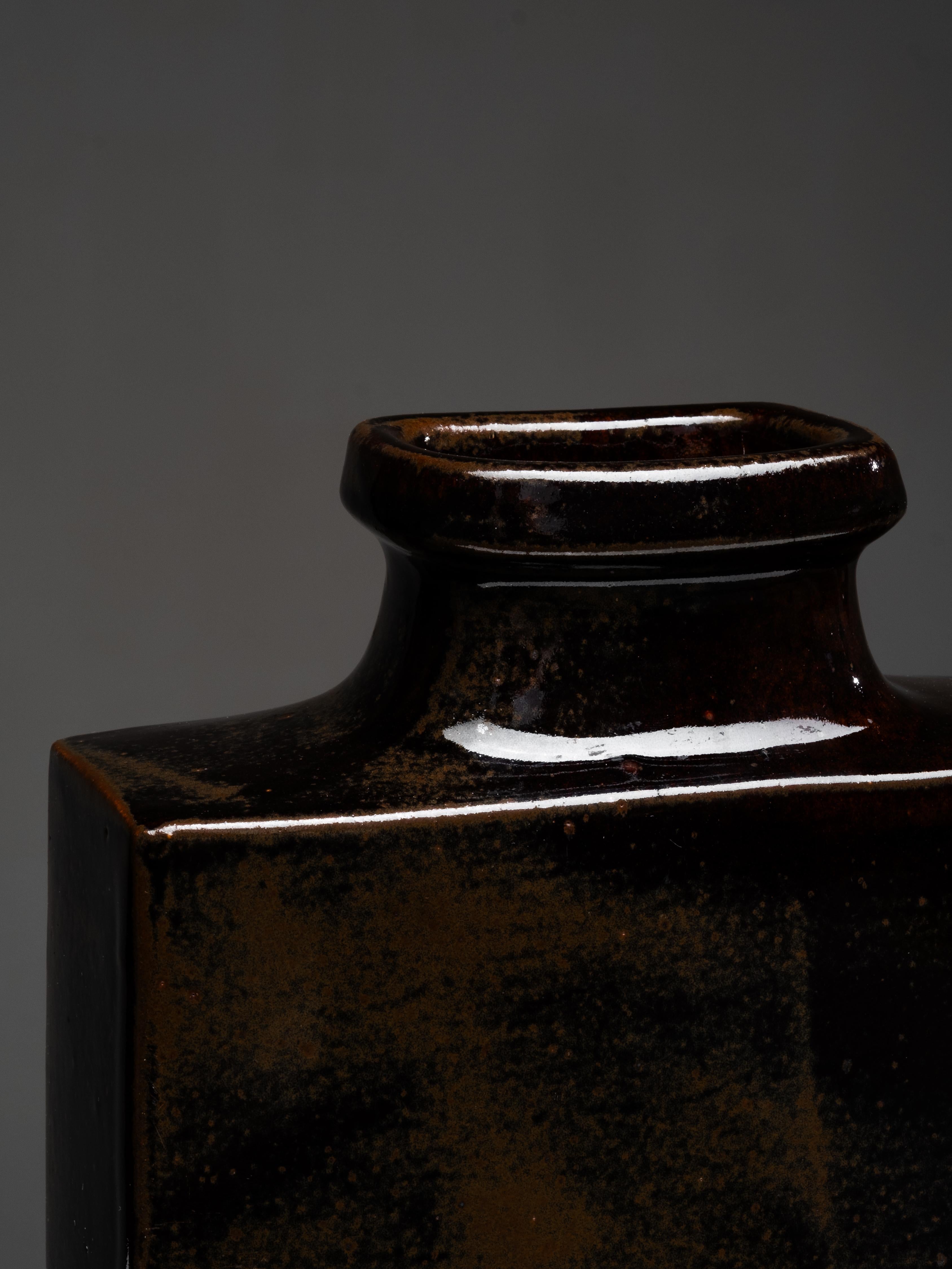 Mid-20th Century Rare Large Knabstrup Atelier Vase by Christine Konschak, Denmark, 1960s For Sale